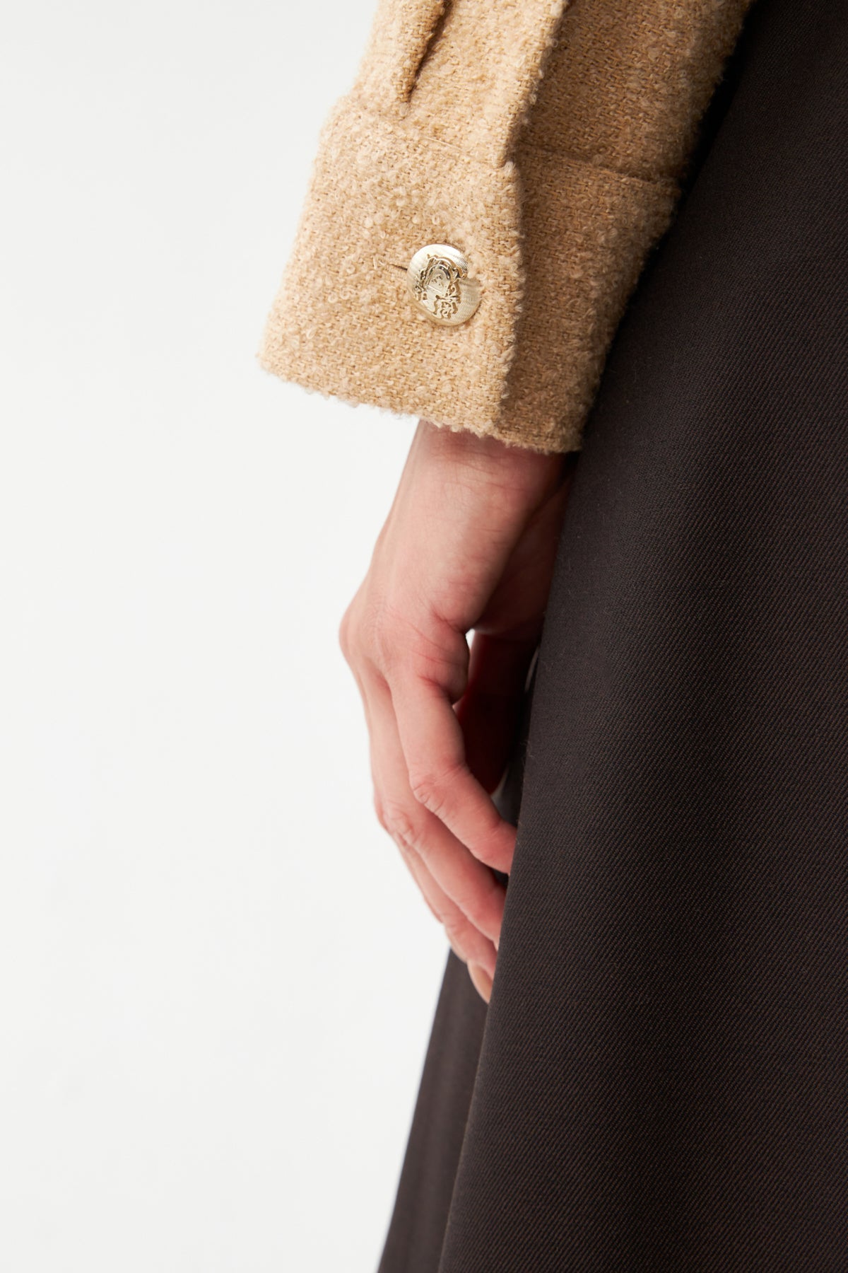 Dokulu Bomber Ceket BEJ