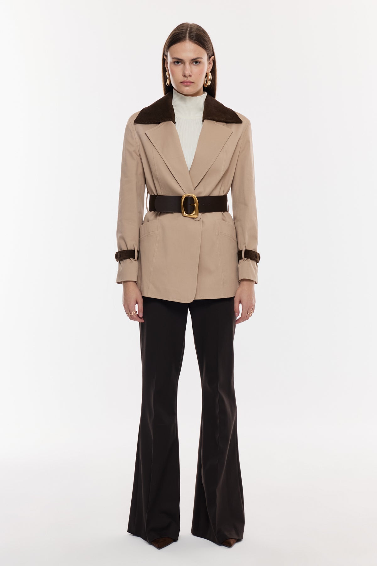 Kuşaklı Klasik Trenç Ceket