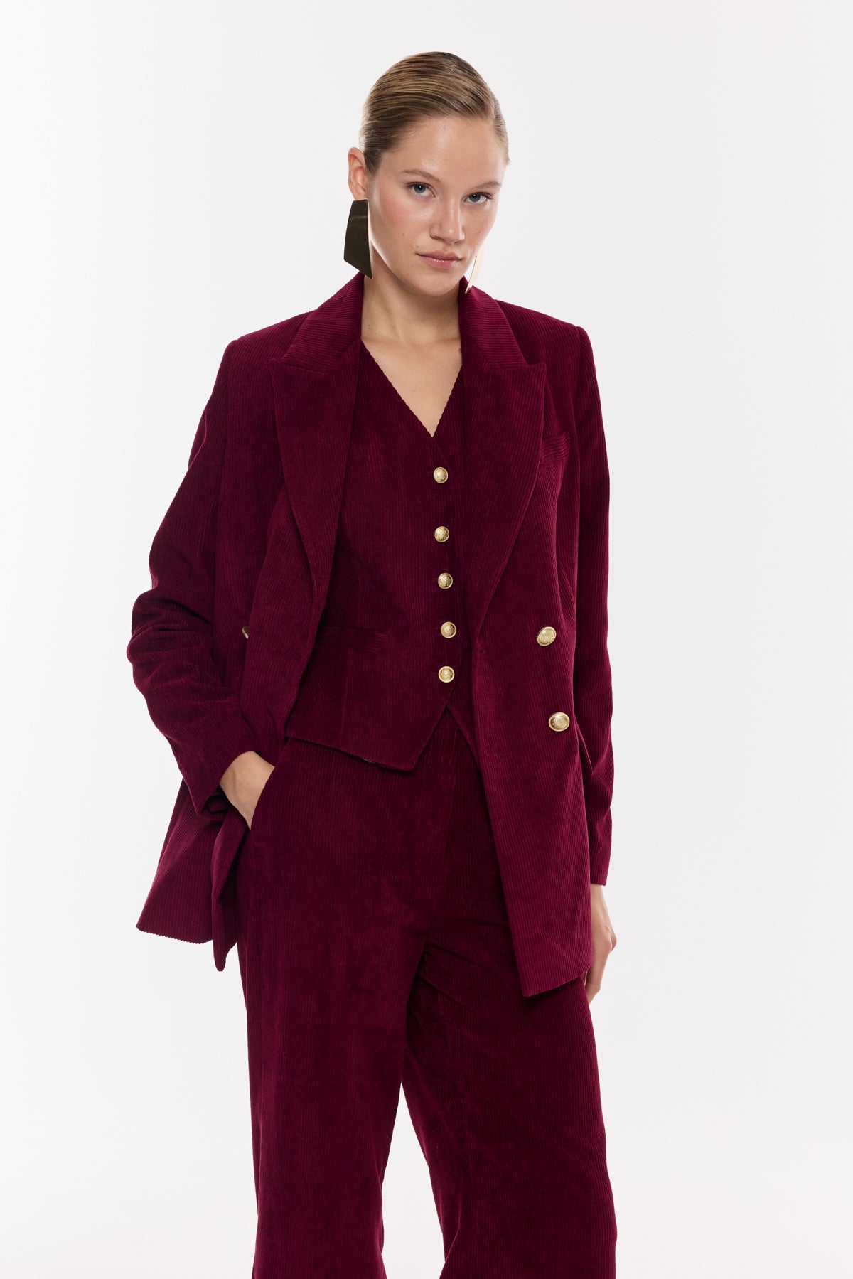 Çift Düğmeli Blazer Ceket