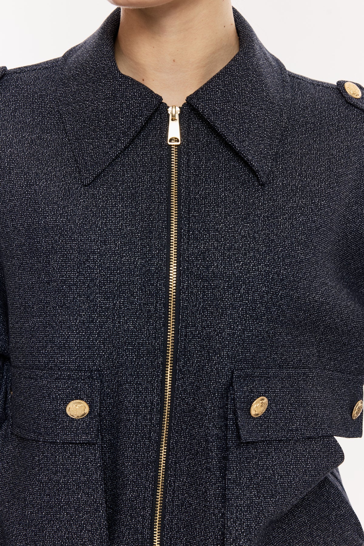 Fermuarlı Cepli Şık Ceket