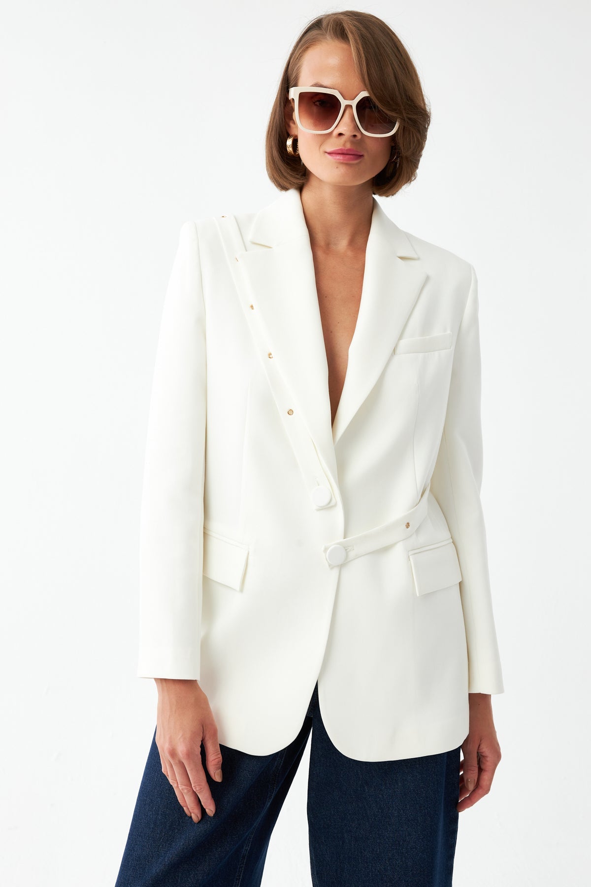 Düğme Detaylı Blazer Ceket