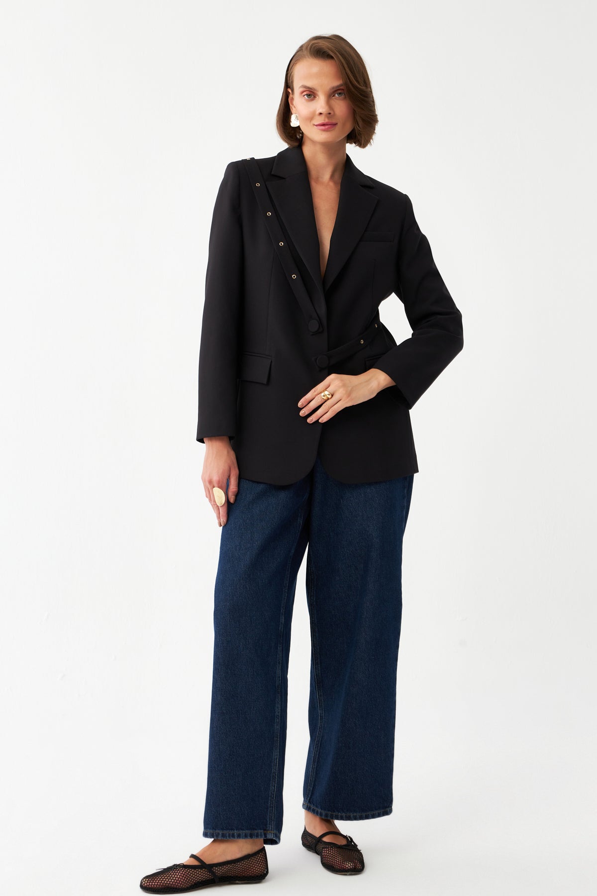 Düğme Detaylı Blazer Ceket