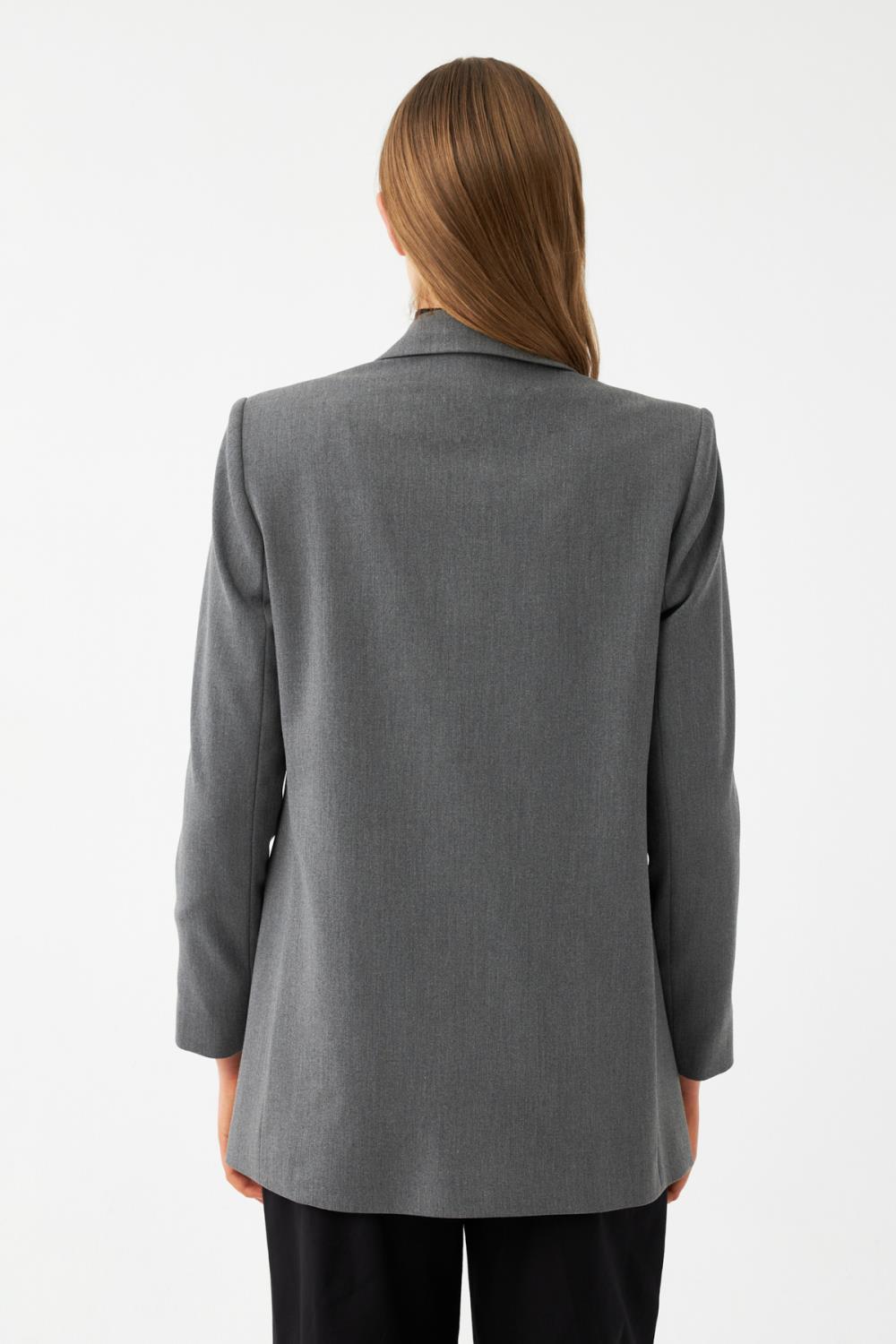 Fermuar Detaylı Blazer Ceket