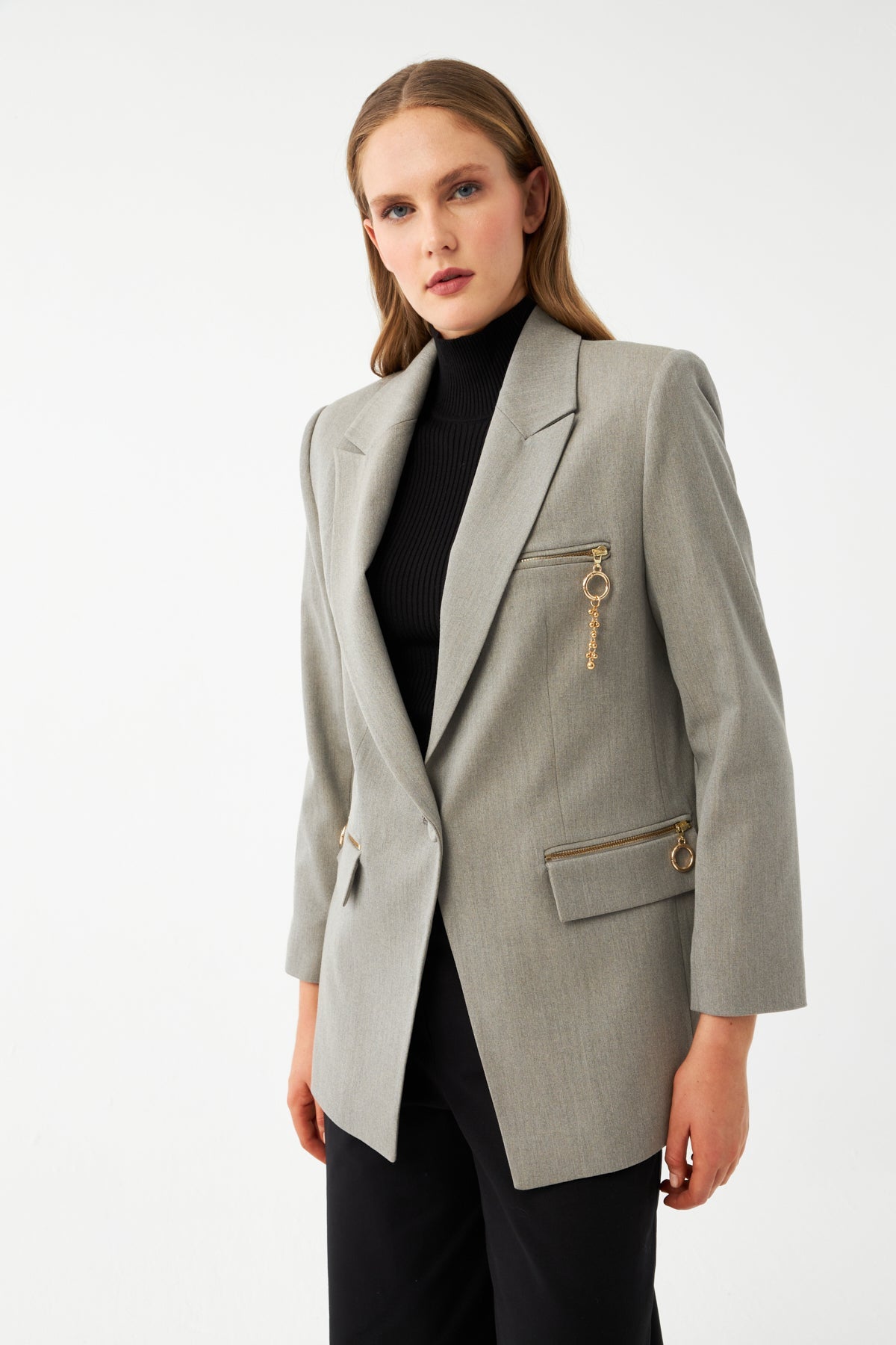 Aksesuarlı Oversize Blazer Ceket