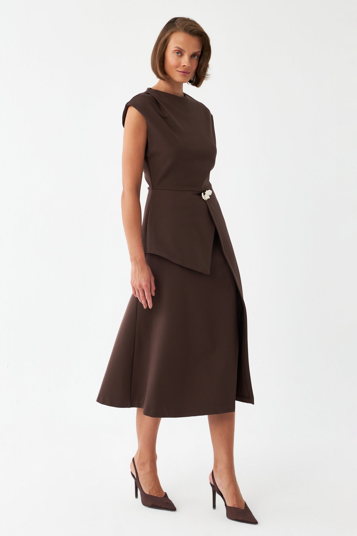 Kemer Detaylı Midi Elbise