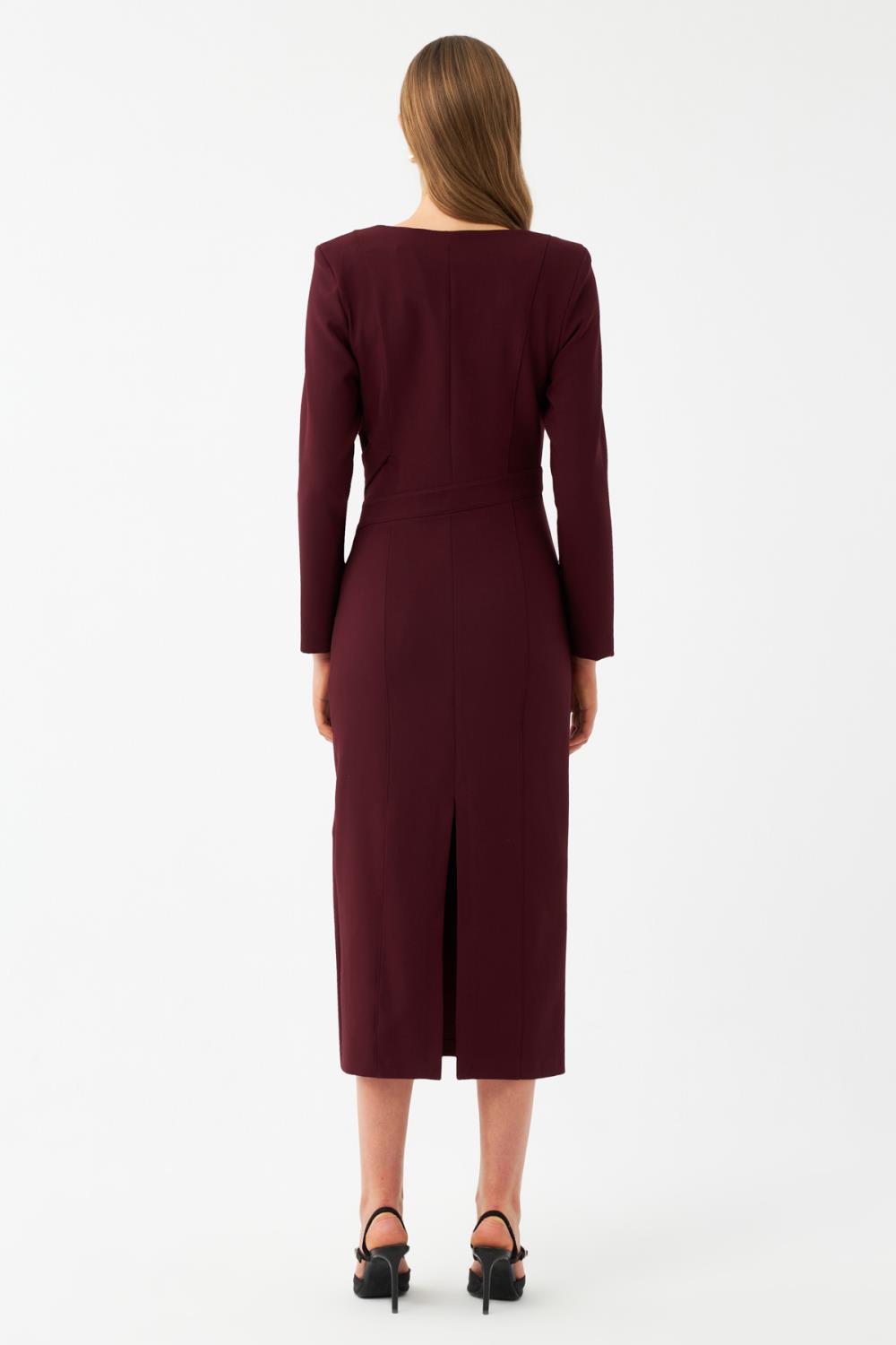 Kuşak Detaylı Maxi Elbise