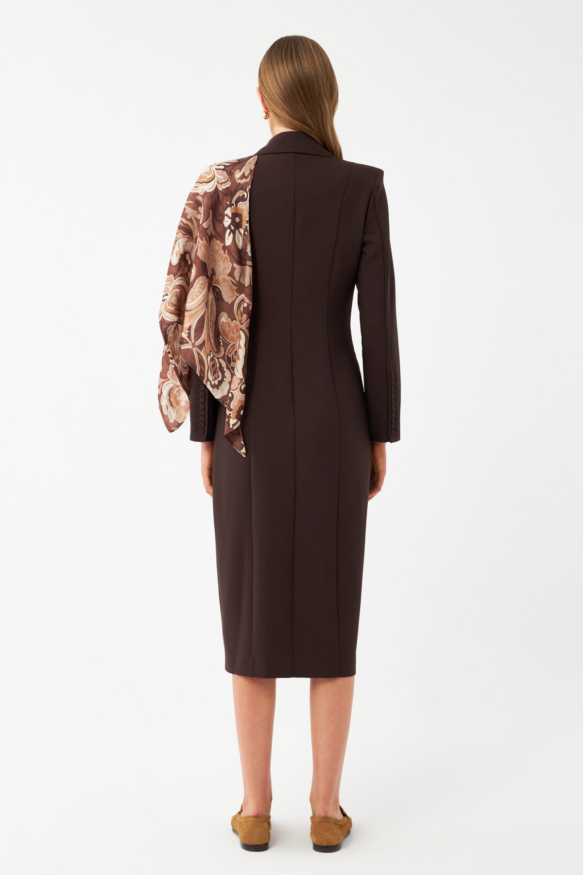 Şal Detaylı Blazer Elbise