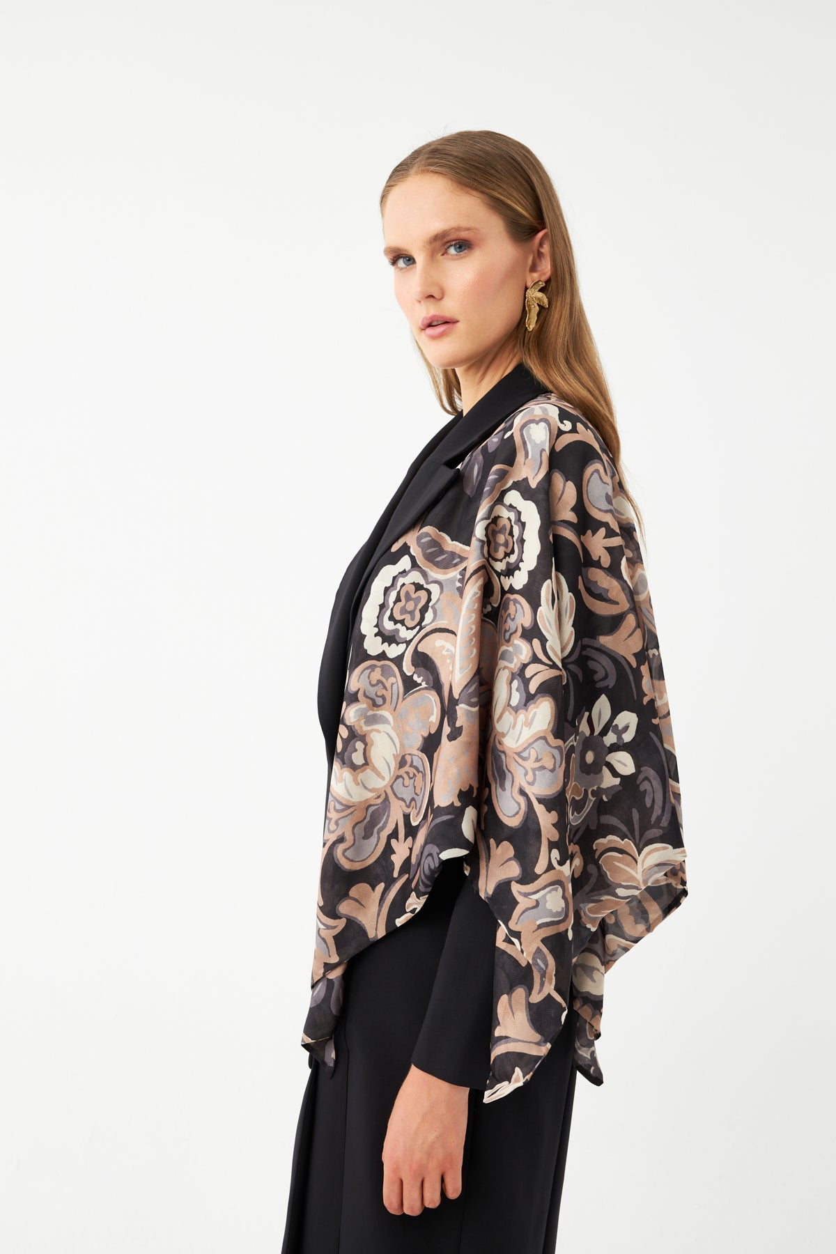 Şal Detaylı Blazer Elbise