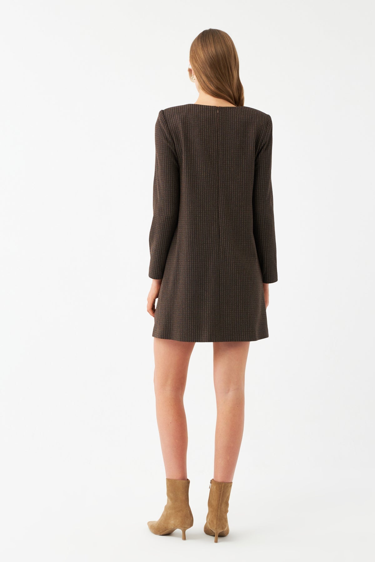 Kare Yaka Mini Elbise