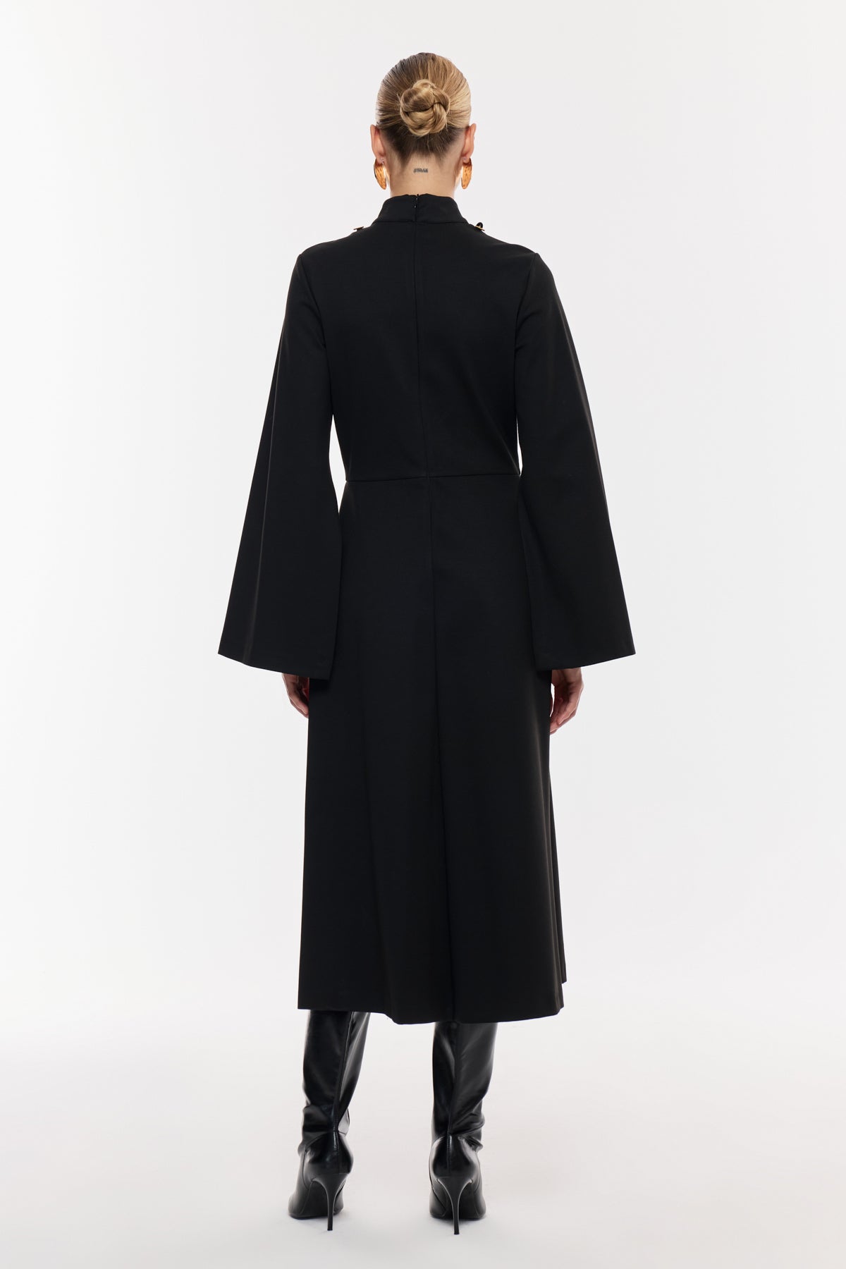 Kloş Kesim Midi Elbise