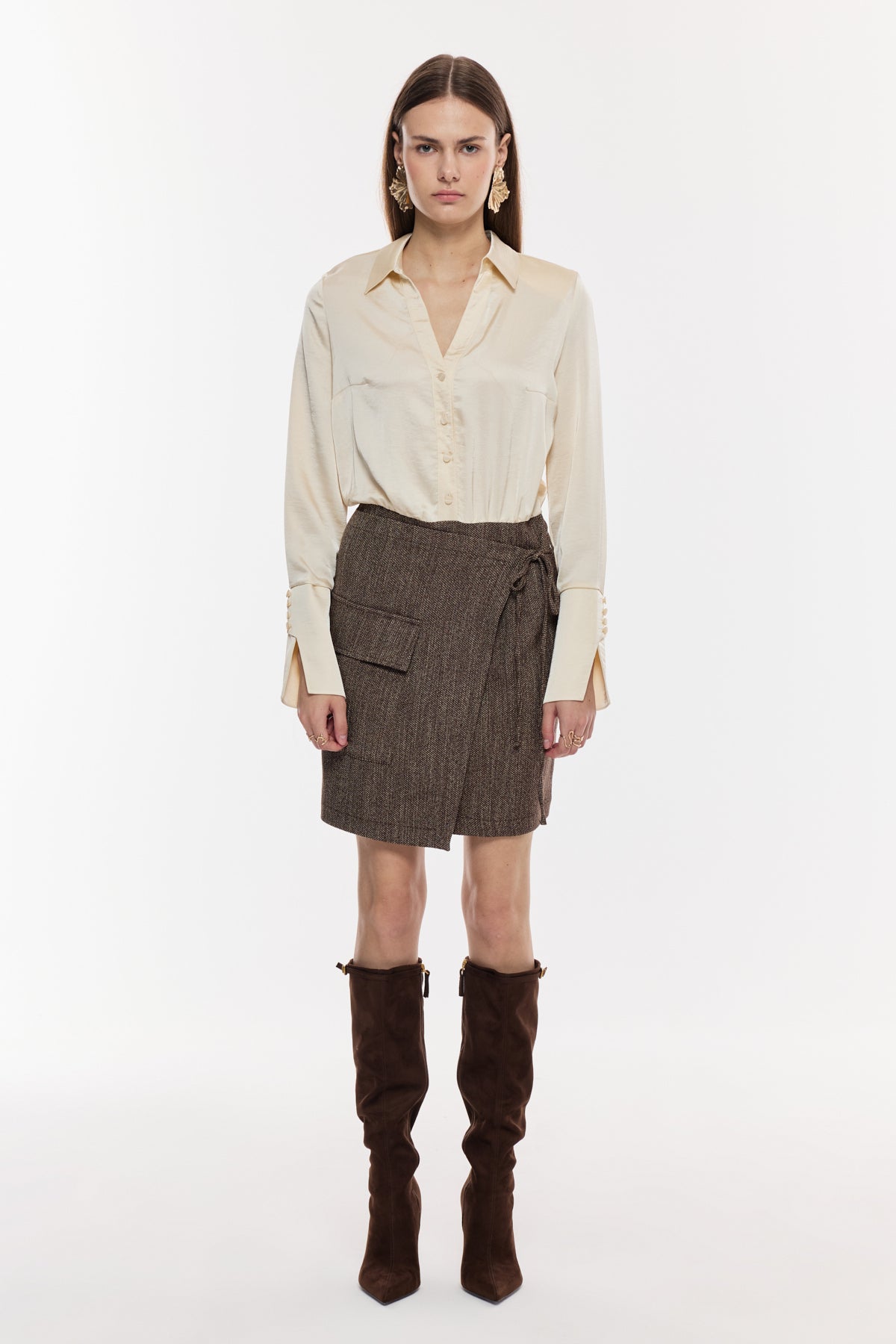 Kuşaklı Cepli Mini Elbise