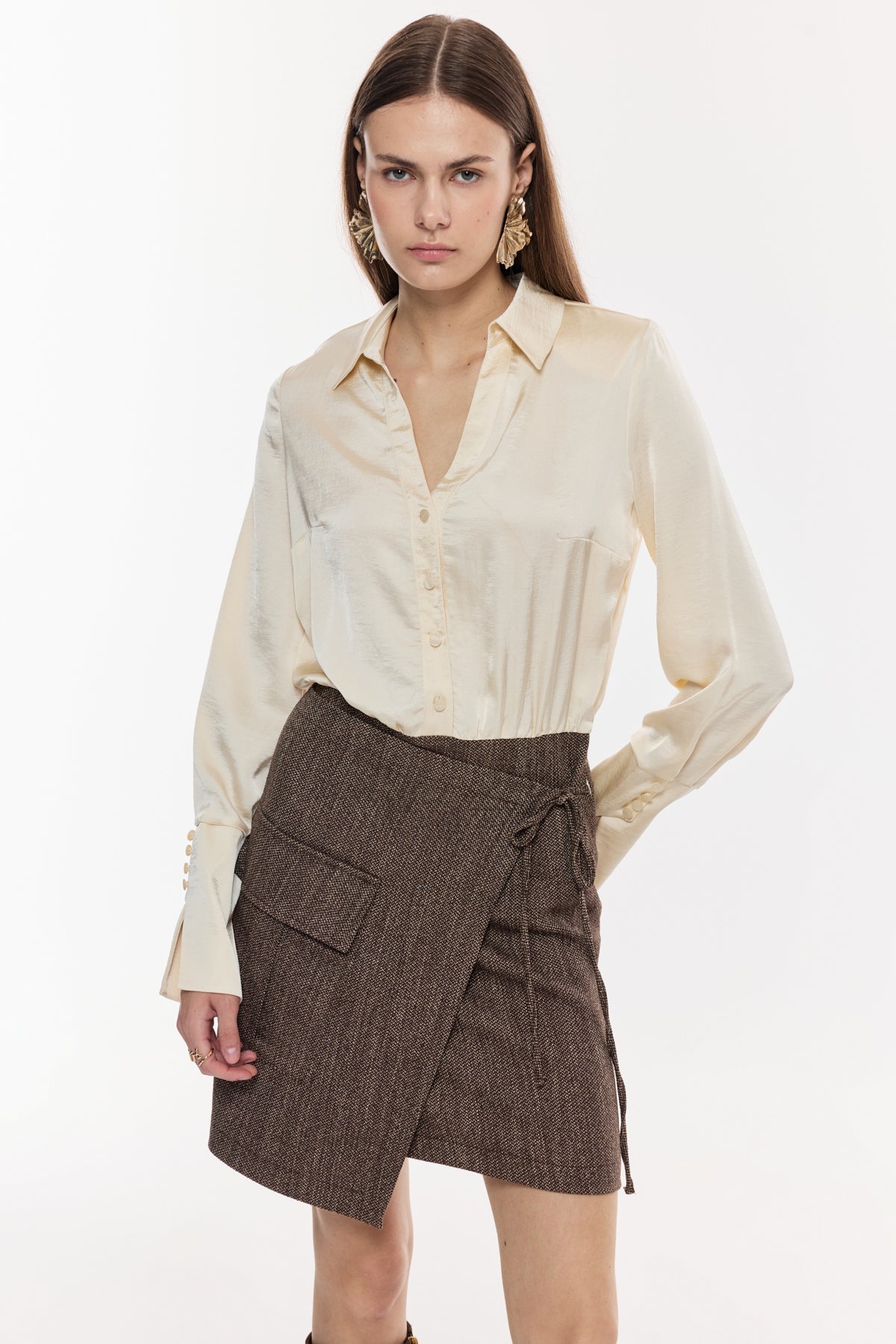 Kuşaklı Cepli Mini Elbise