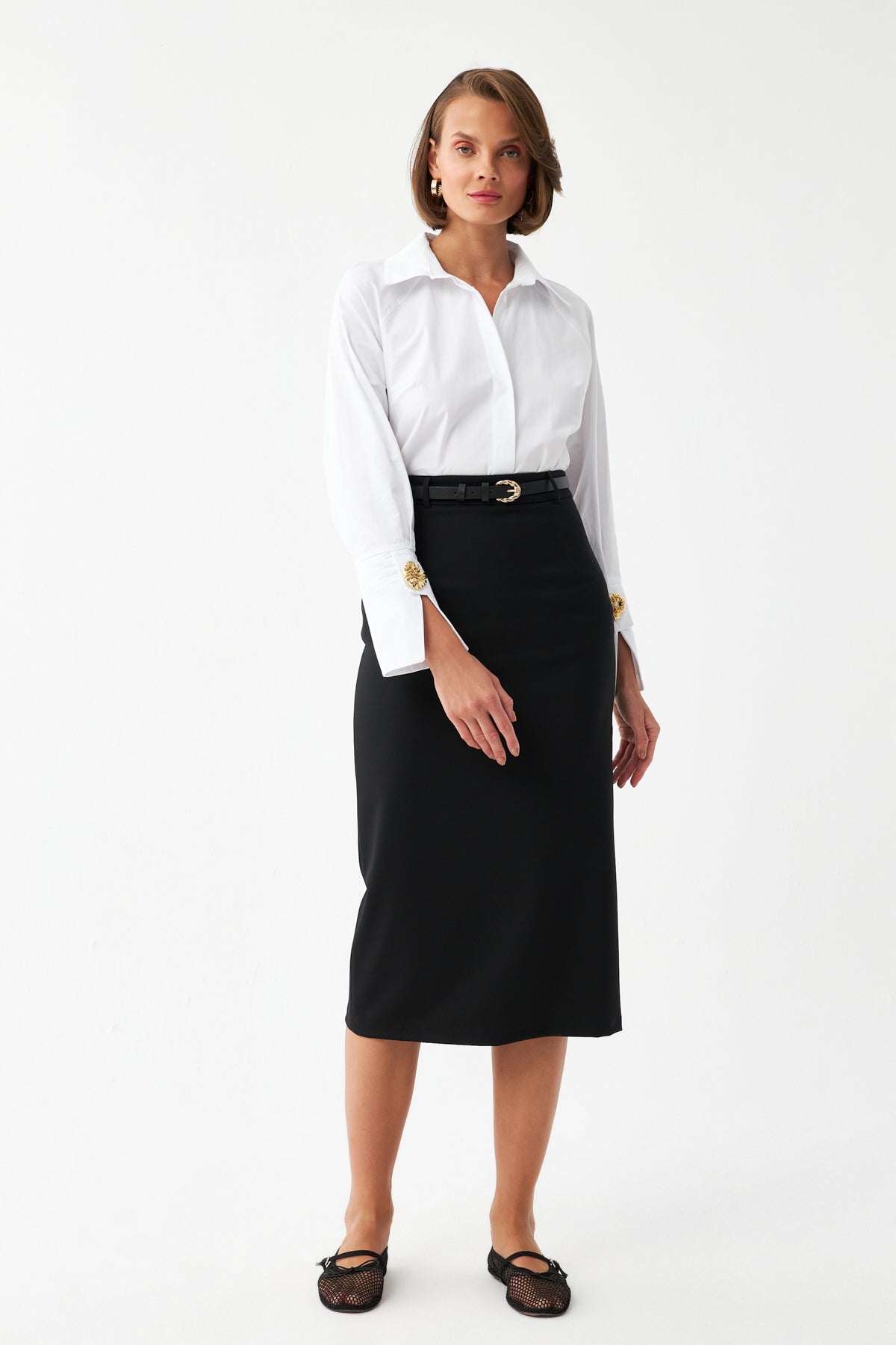 Şık Tasarım Midi Etek