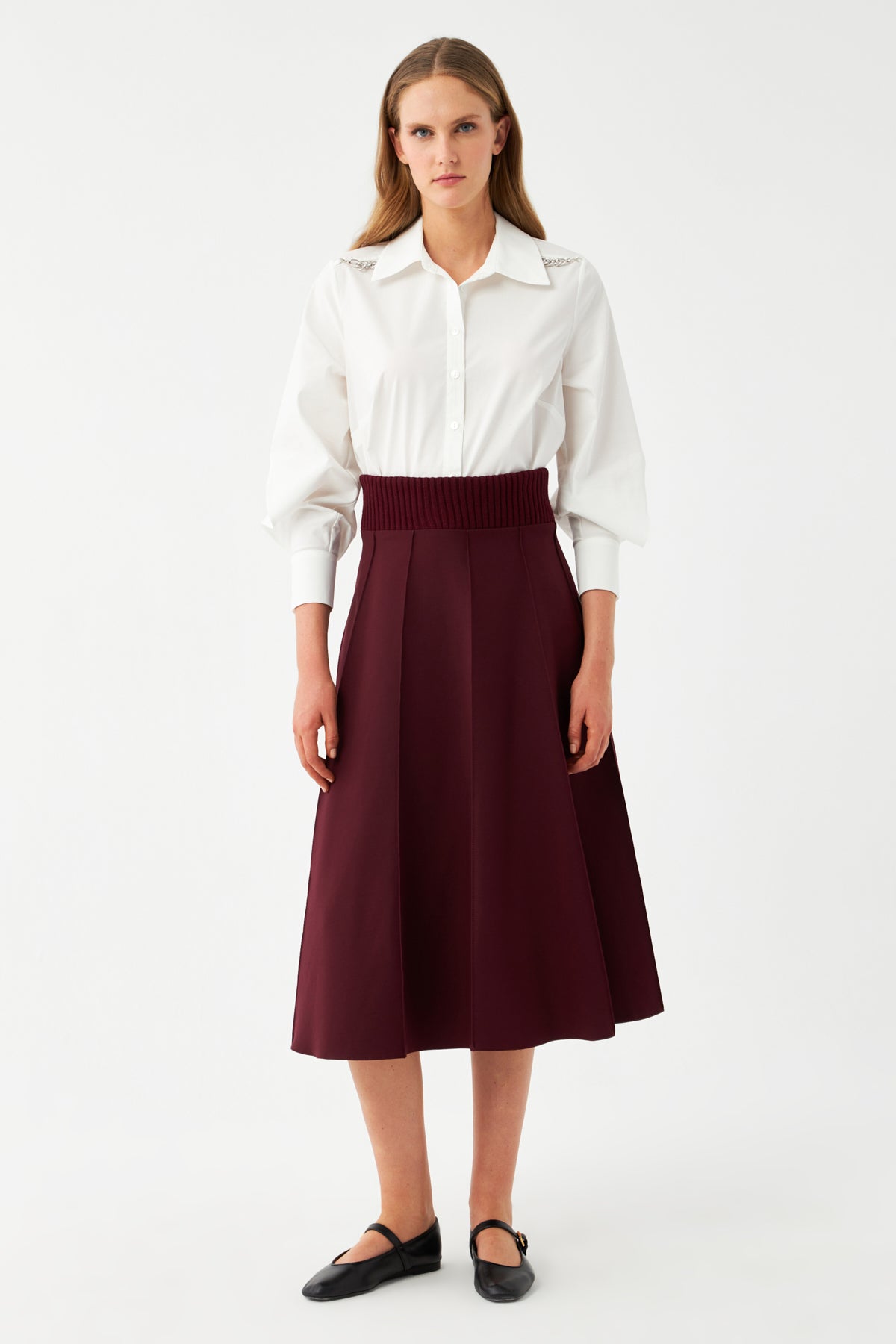 Geniş Kesim Midi Etek