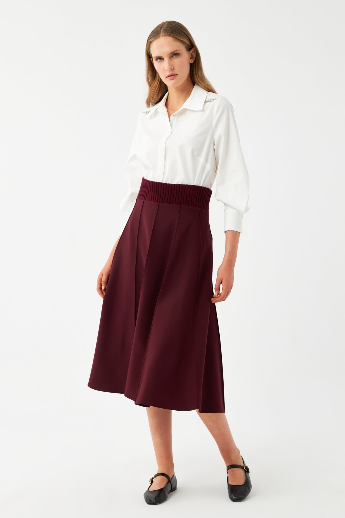 Geniş Kesim Midi Etek