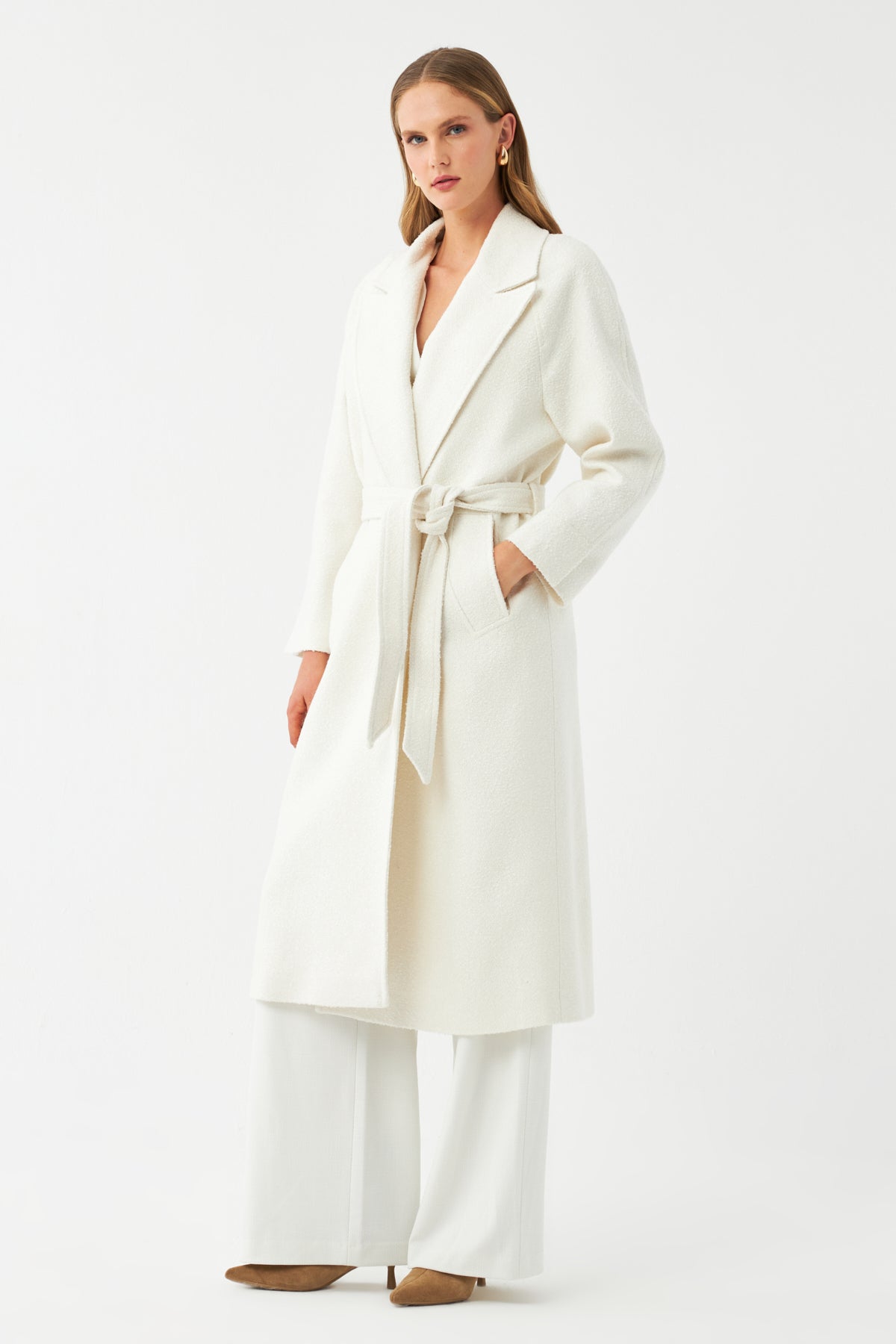 Kemerli Uzun Kaşe Kaban