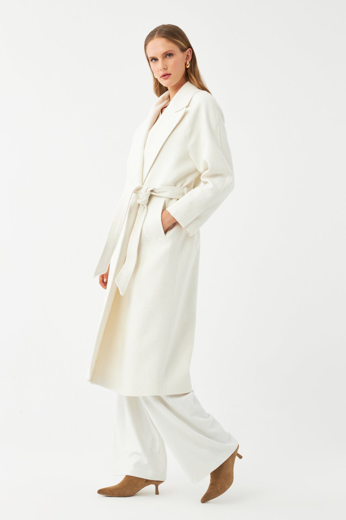 Kemerli Uzun Kaşe Kaban