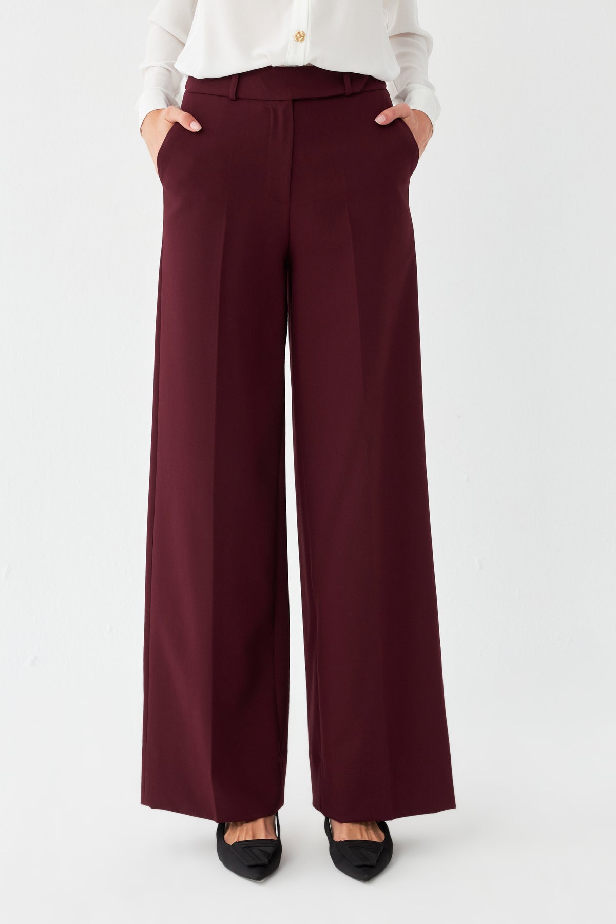 Yüksek Bel Geniş Paça Pantolon