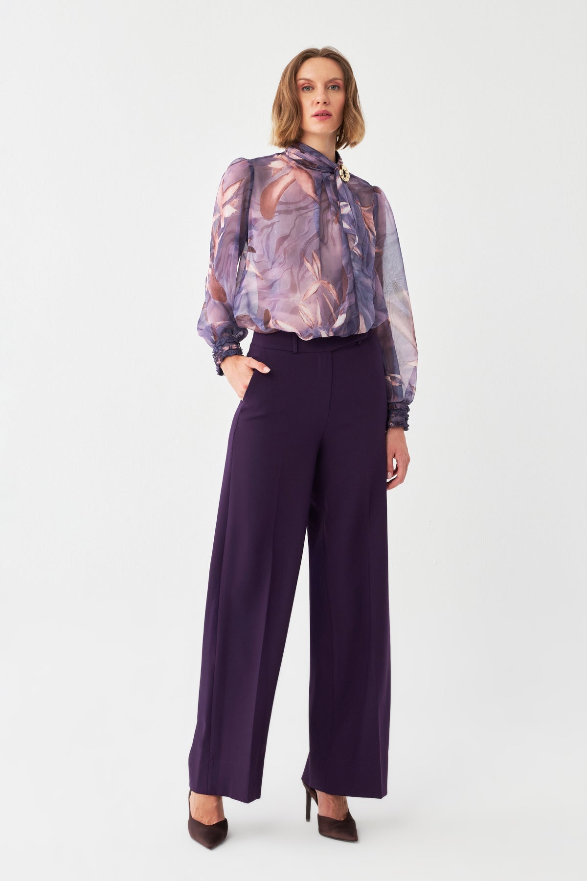 Yüksek Bel Geniş Paça Pantolon