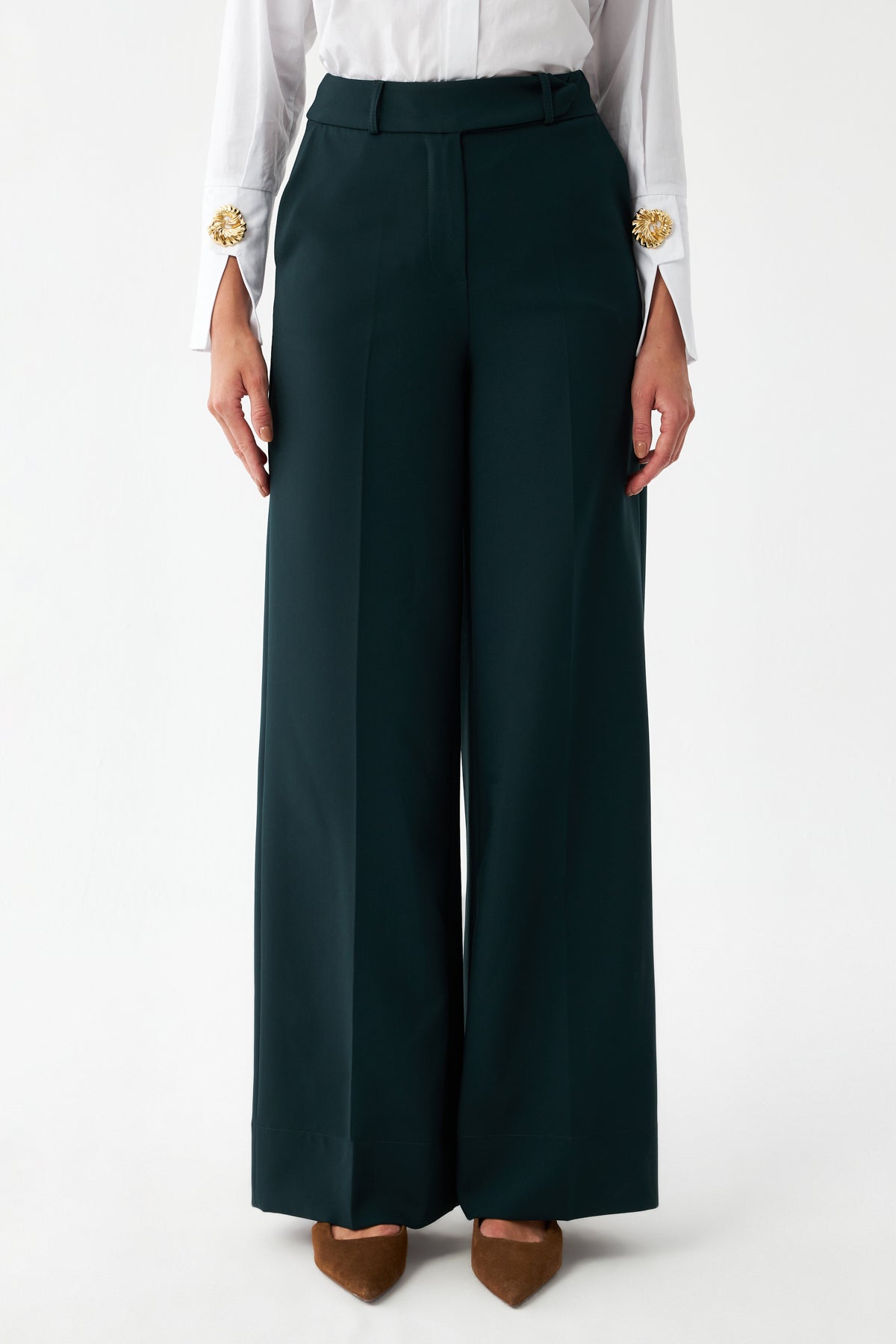 Yüksek Bel Geniş Paça Pantolon