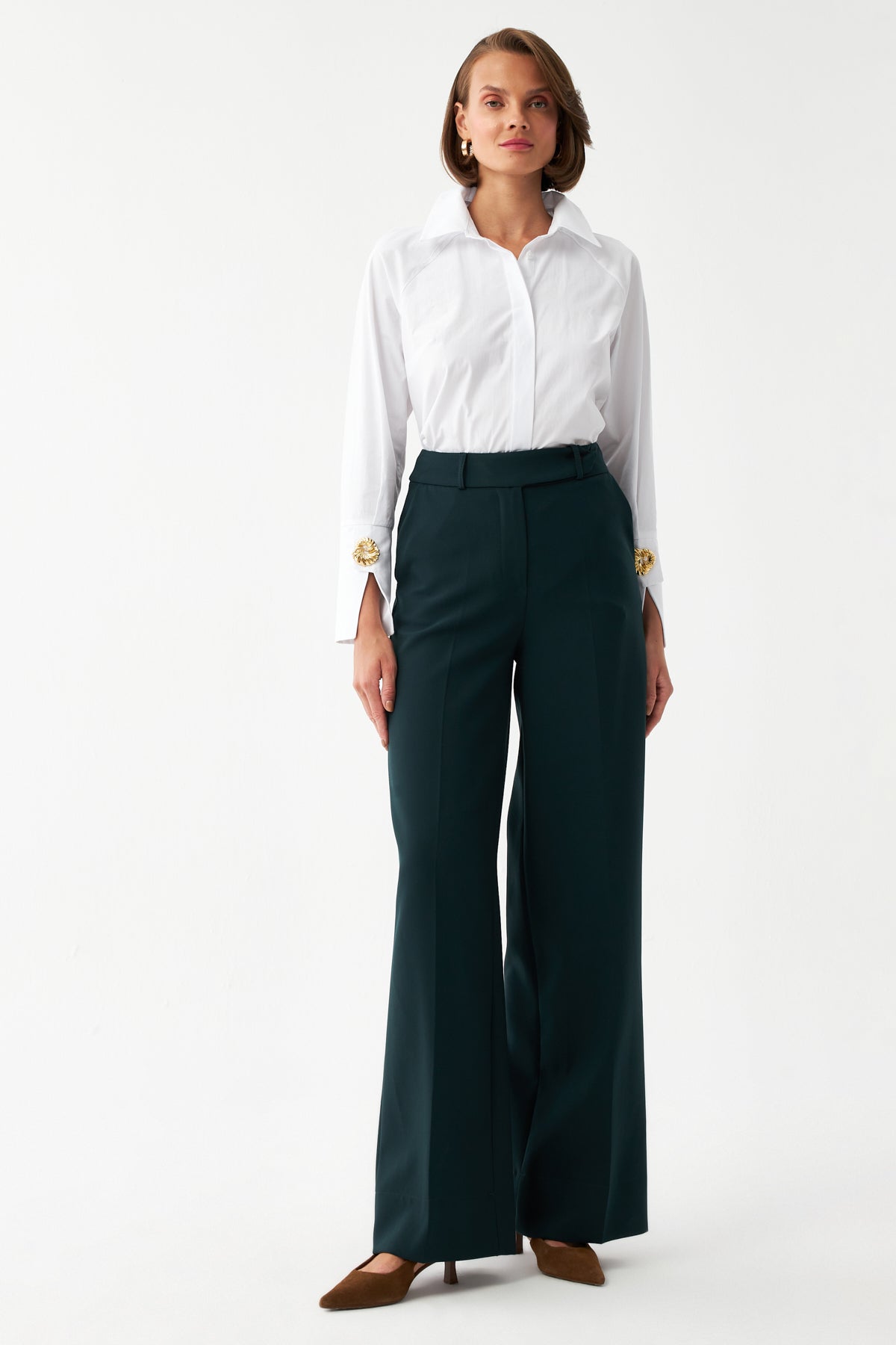 Yüksek Bel Geniş Paça Pantolon