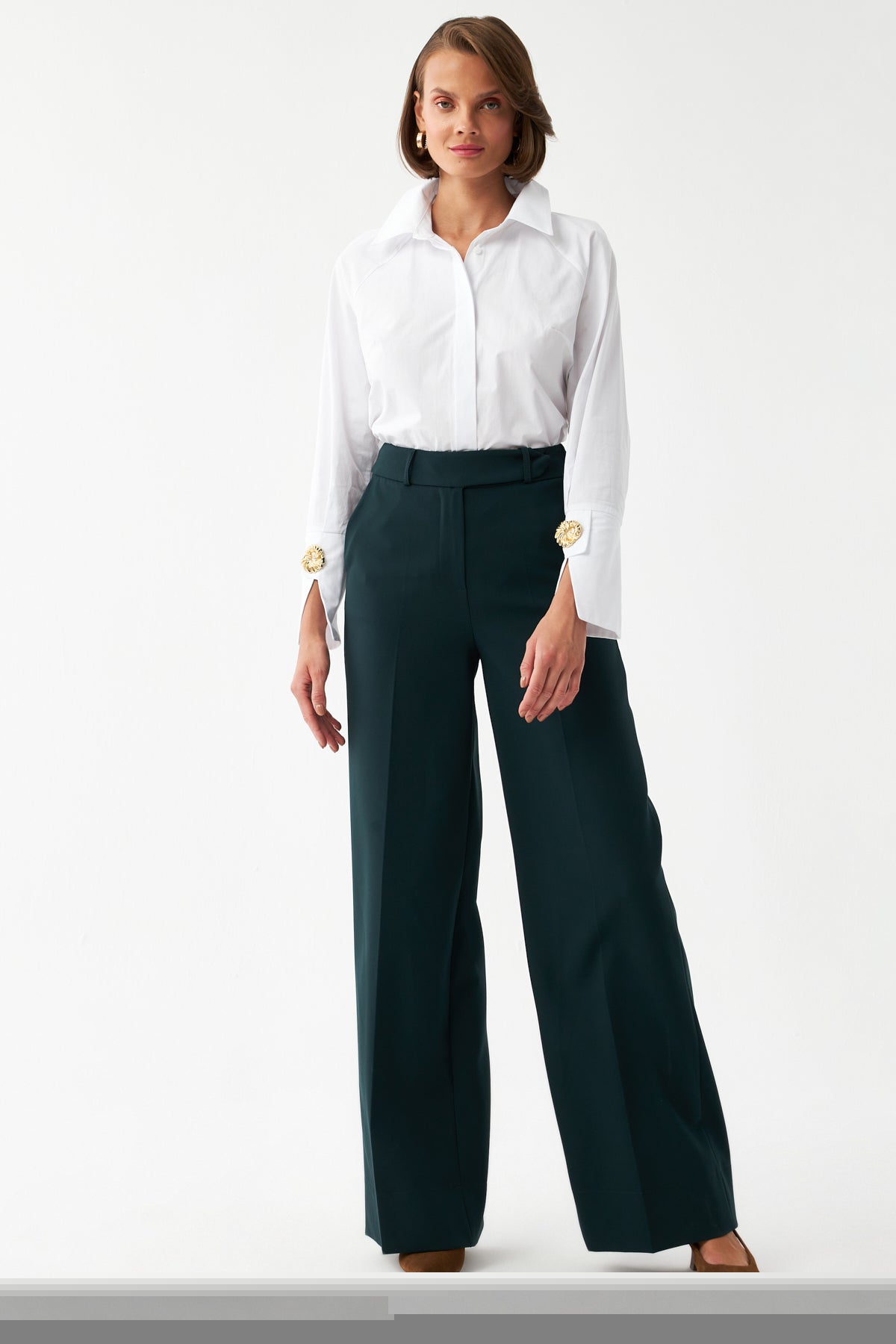 Yüksek Bel Geniş Paça Pantolon