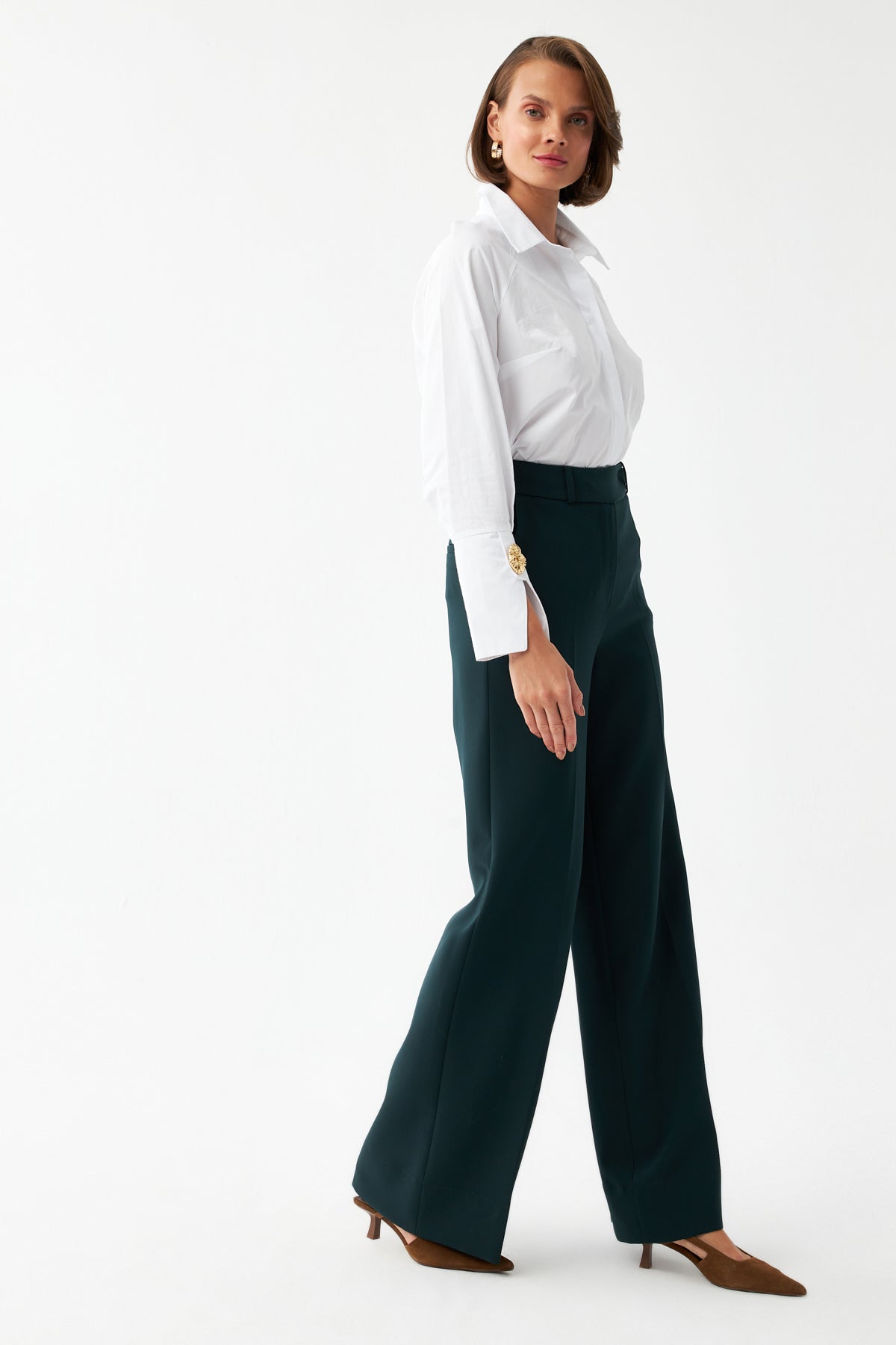 Yüksek Bel Geniş Paça Pantolon