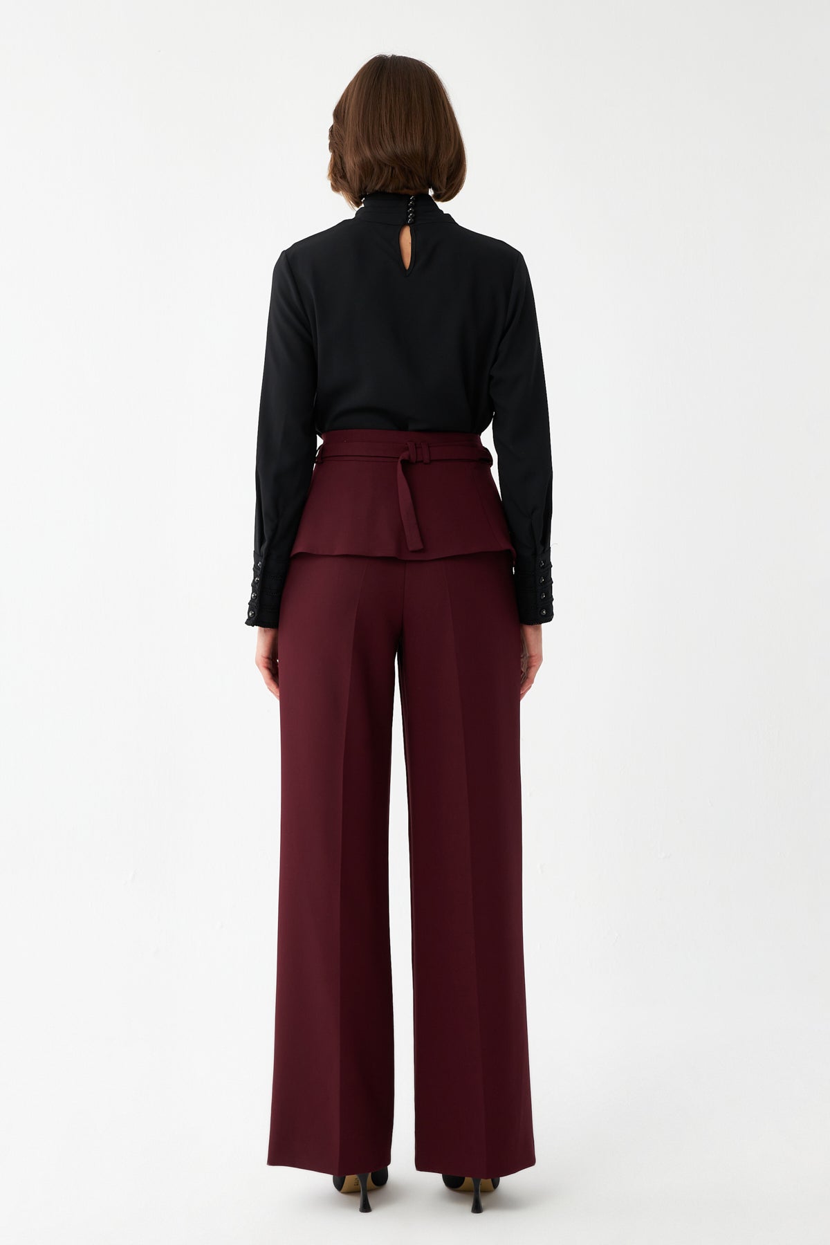 Kuşak Detaylı Palazzo Pantolon