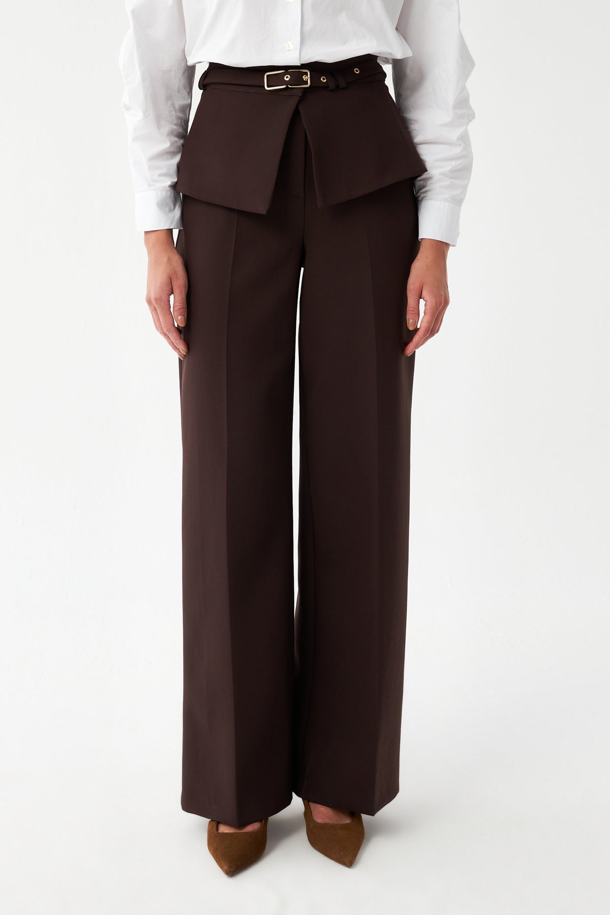 Kuşak Detaylı Palazzo Pantolon