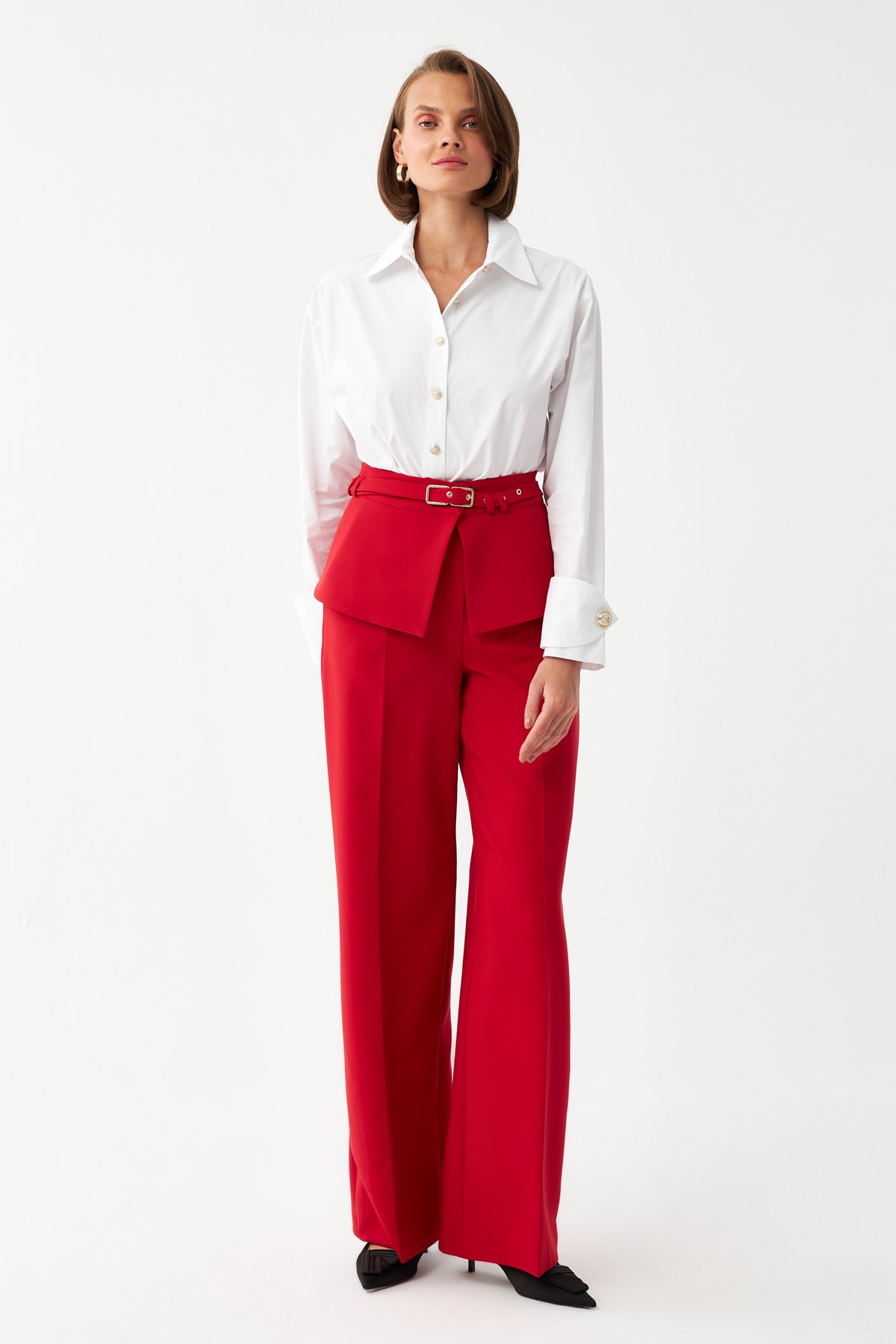 Kuşak Detaylı Palazzo Pantolon