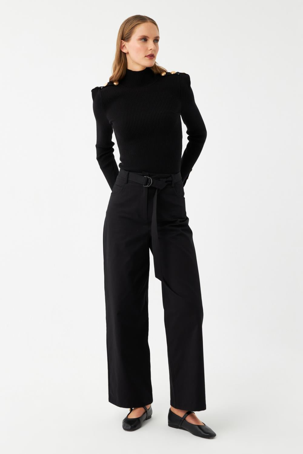 Kemerli Bol Paça Pantolon