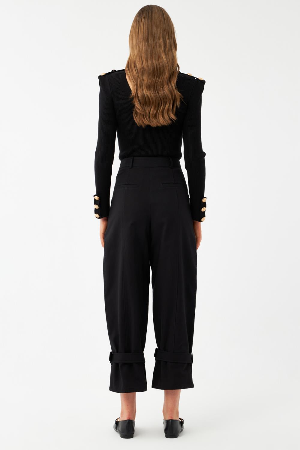 Tokalı Paça Detaylı Pantolon