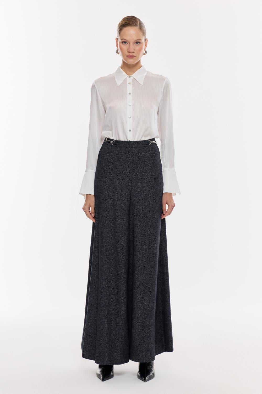 Aksesuar Detaylı Palazzo Pantolon