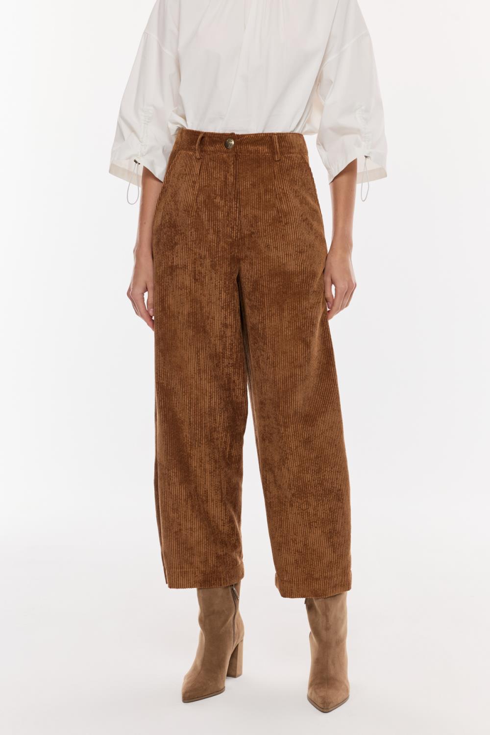 Kadife Yüksek Bel Pantolon