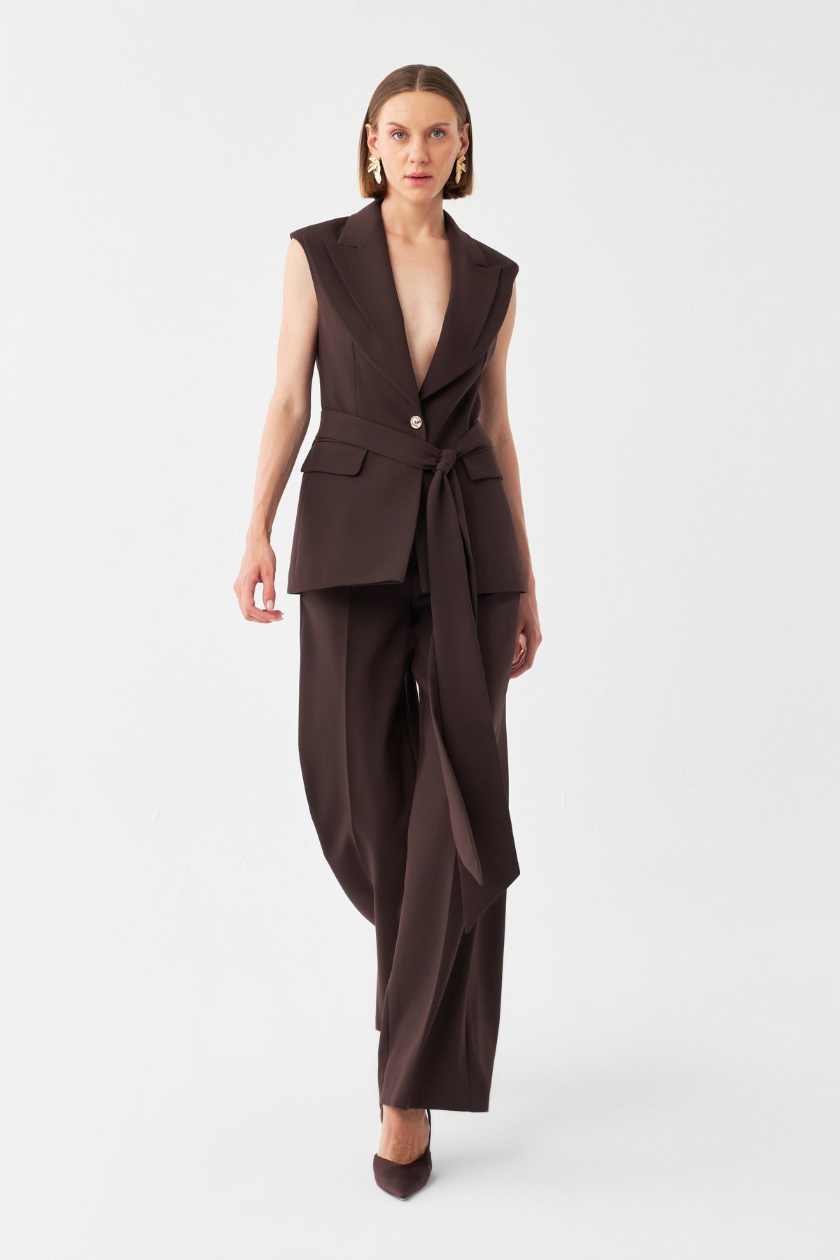 Kemer Detaylı Blazer Takım