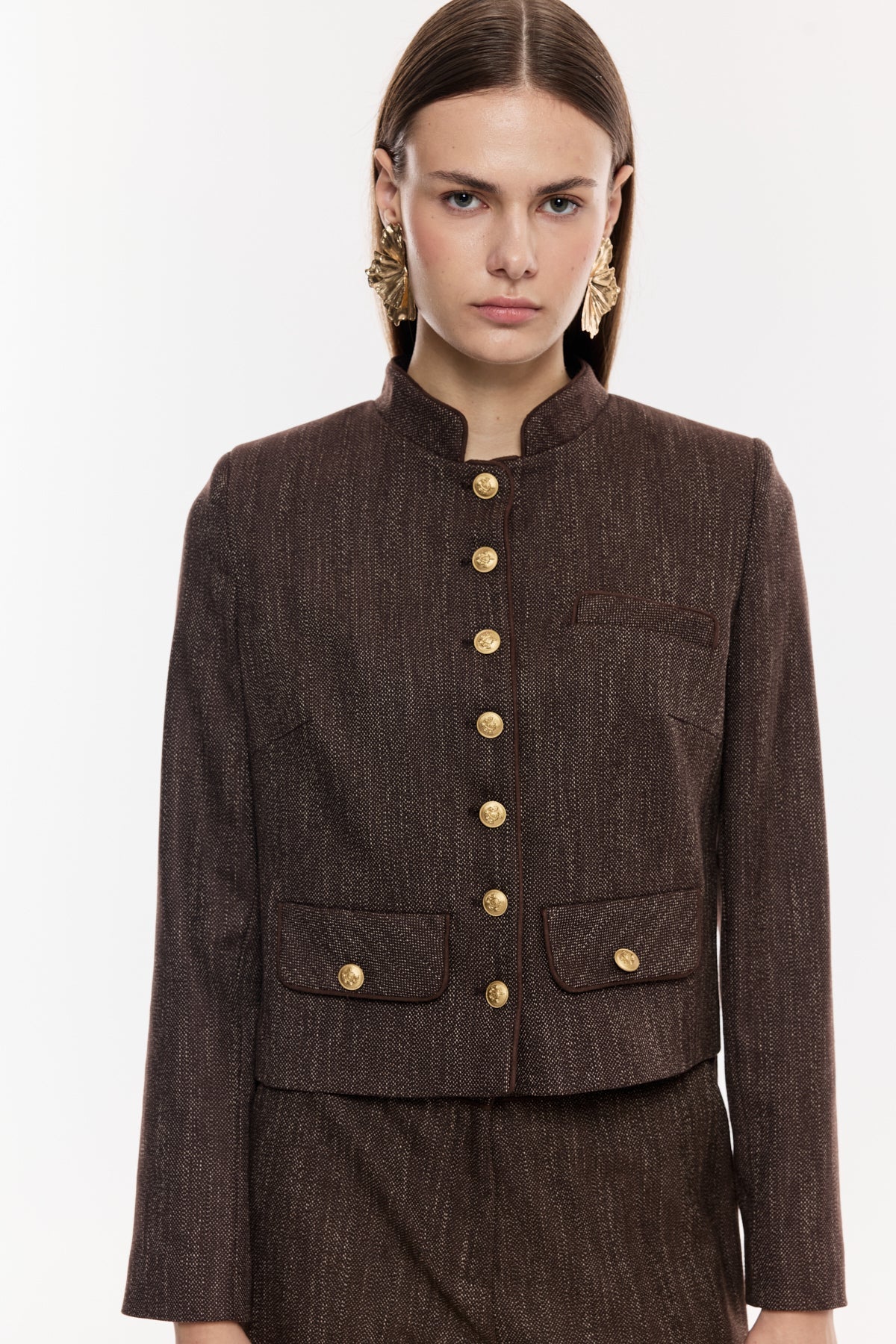 Düğme Detaylı Klasik Kadın Takım