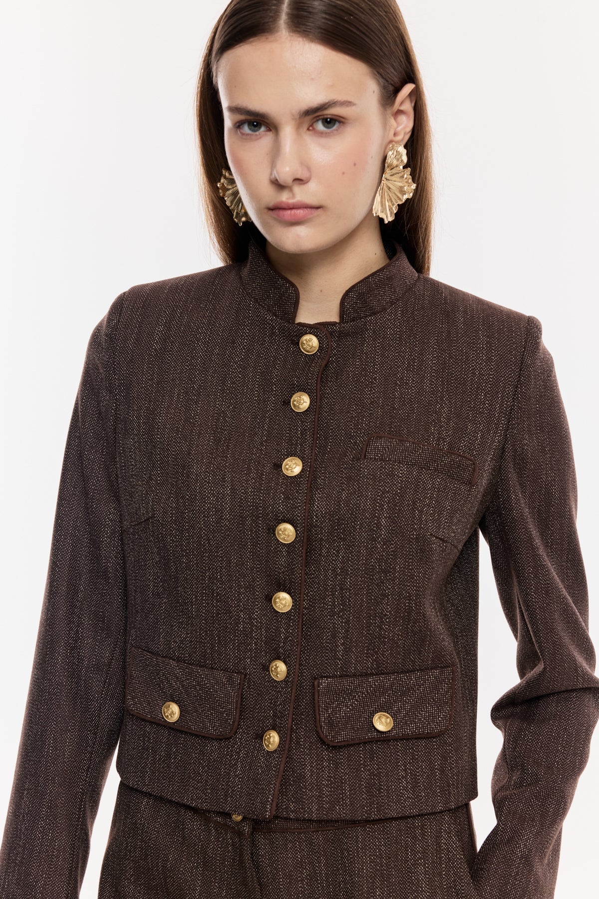 Düğme Detaylı Klasik Kadın Takım