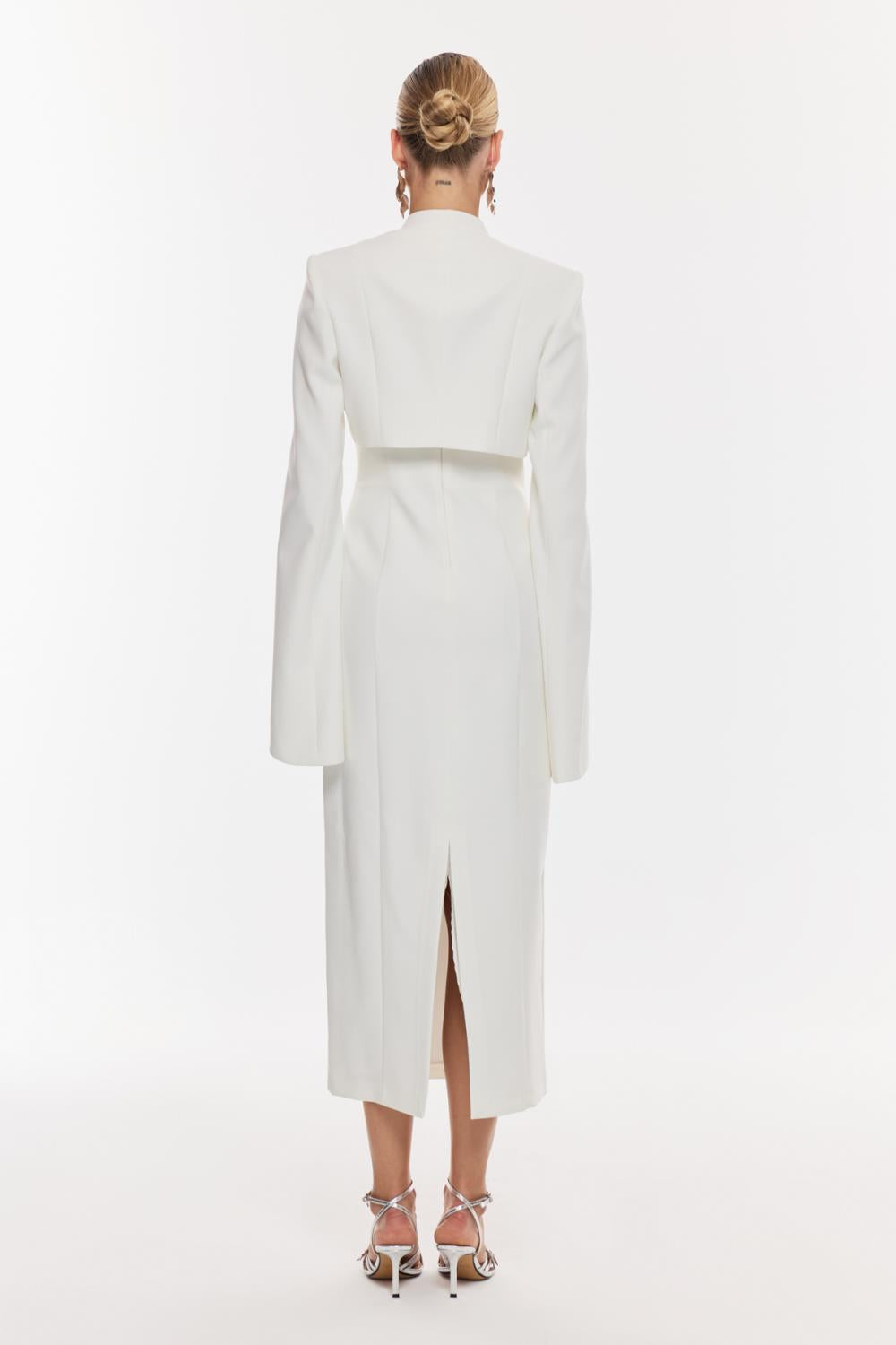 Pelerin Kollu Midi Elbise