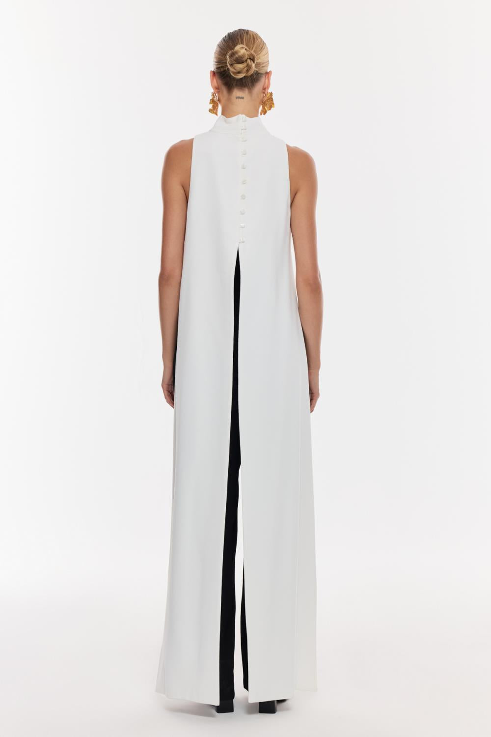 Siyah-Beyaz Renk Bloklu Tulum