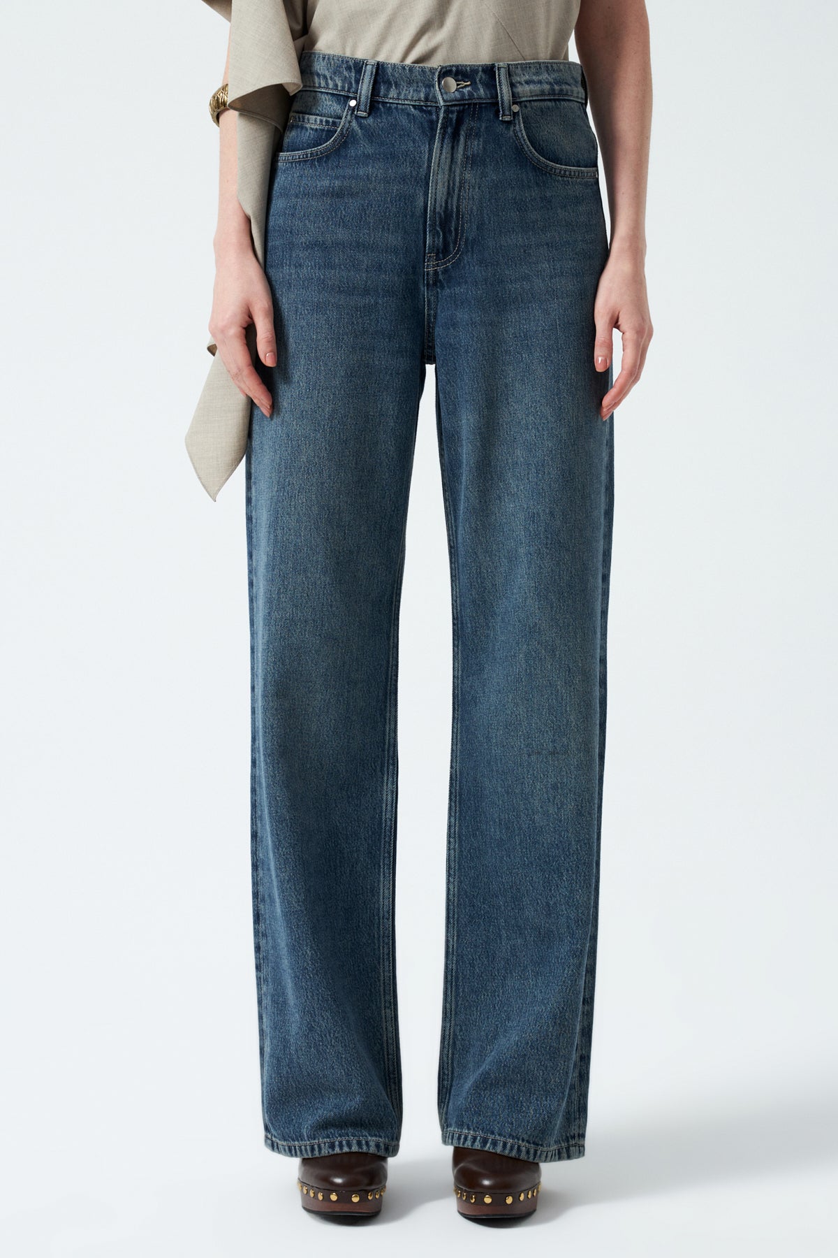 Yüksek Bel Denim Pantolon - Açık Mavi