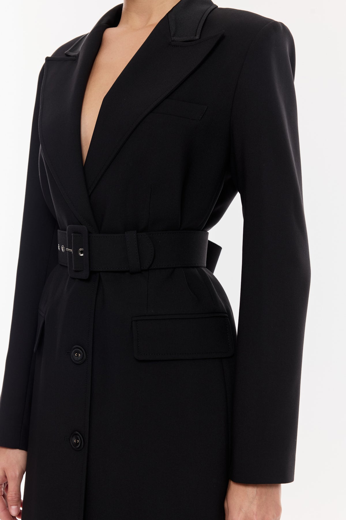 Kuşaklı Uzun Takım Ceket