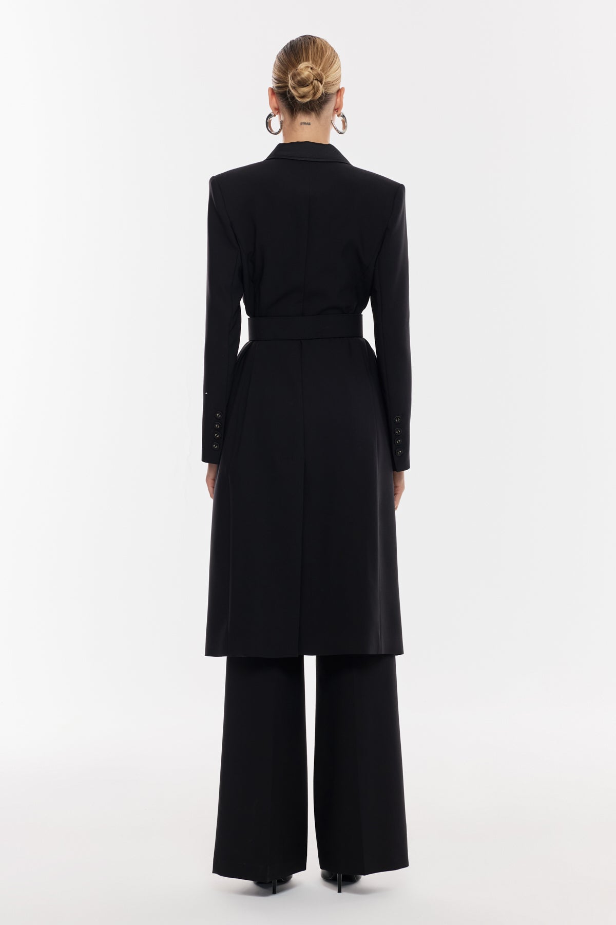 Kuşaklı Uzun Takım Ceket