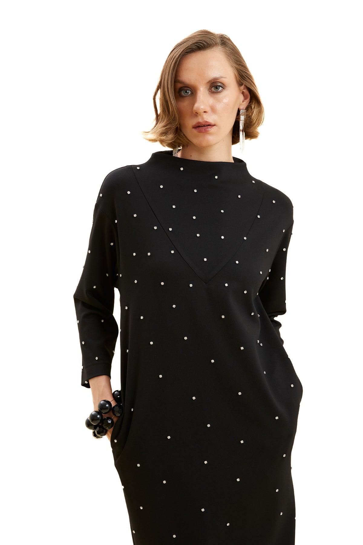 Taş İşlemeli Elbise