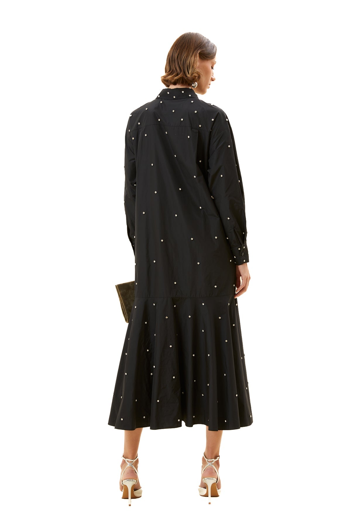 Taş Detaylı Gömlek Elbise