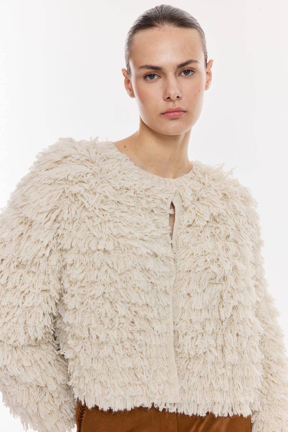 Tüylü Dokulu Ceket