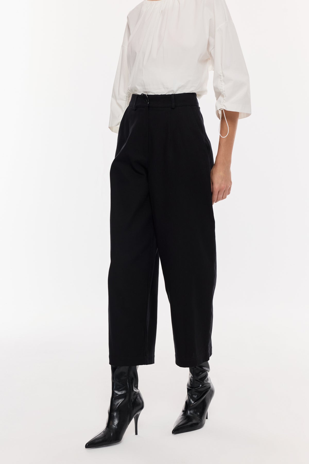 Yüksek Bel Dökümlü Pantolon