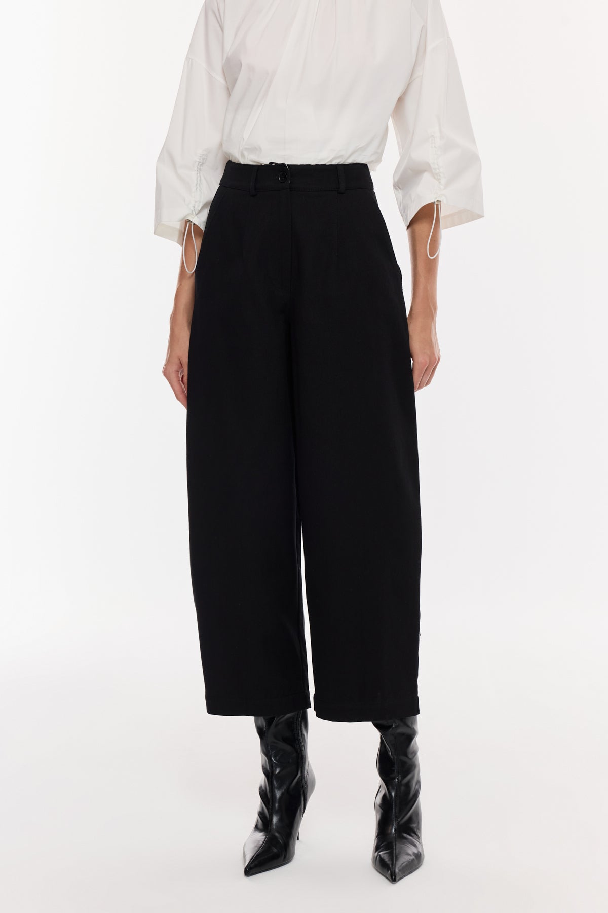 Yüksek Bel Dökümlü Pantolon