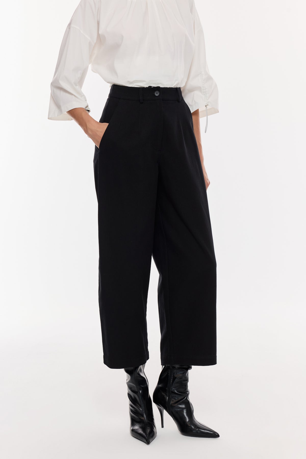 Yüksek Bel Dökümlü Pantolon