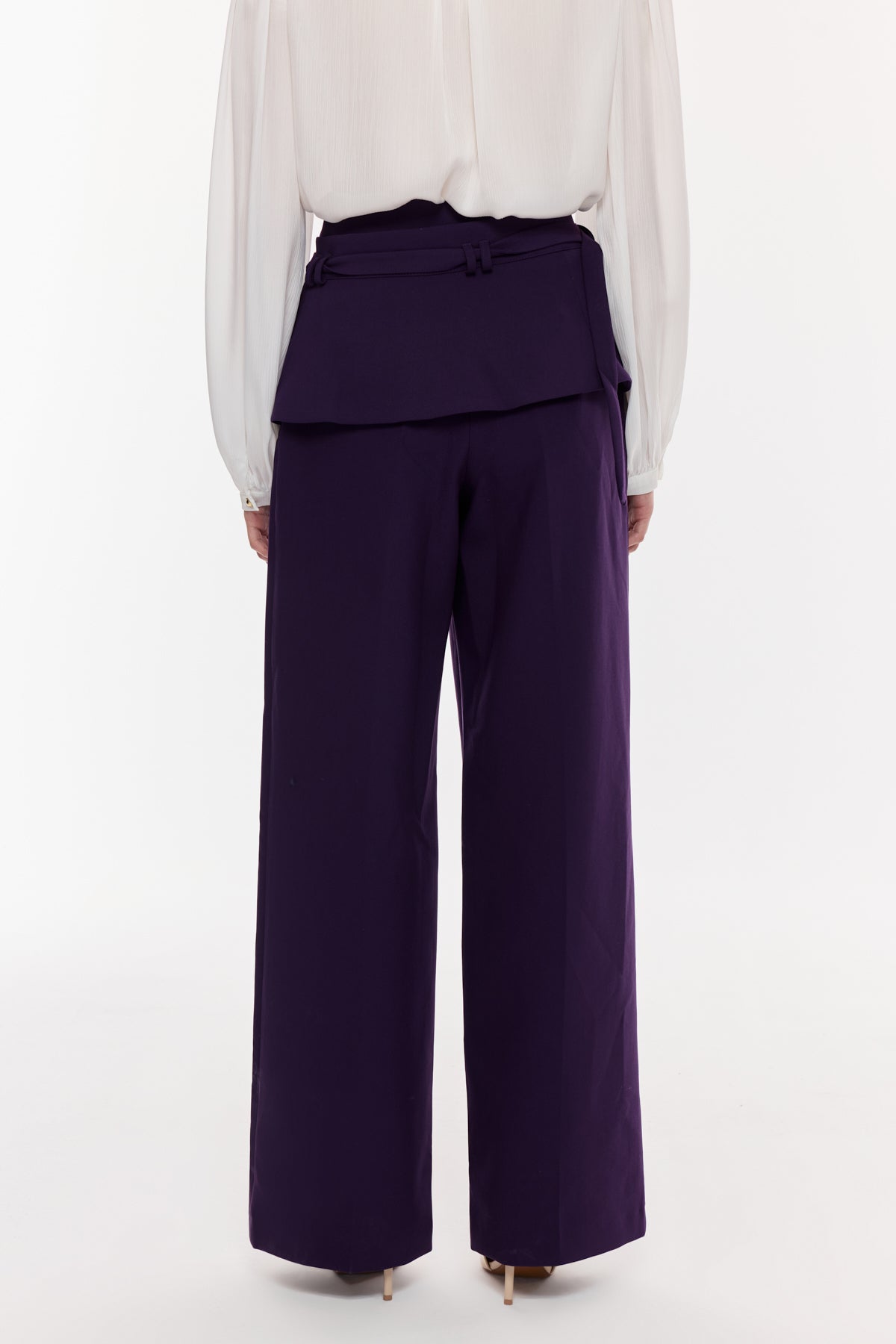 Kuşak Detaylı Palazzo Pantolon