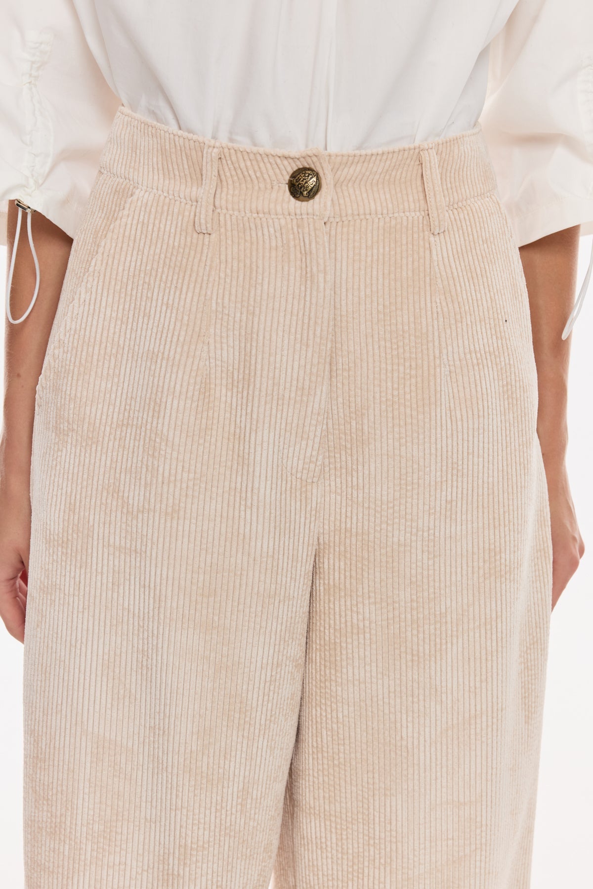 Kadife Dokulu Geniş Paça Pantolon